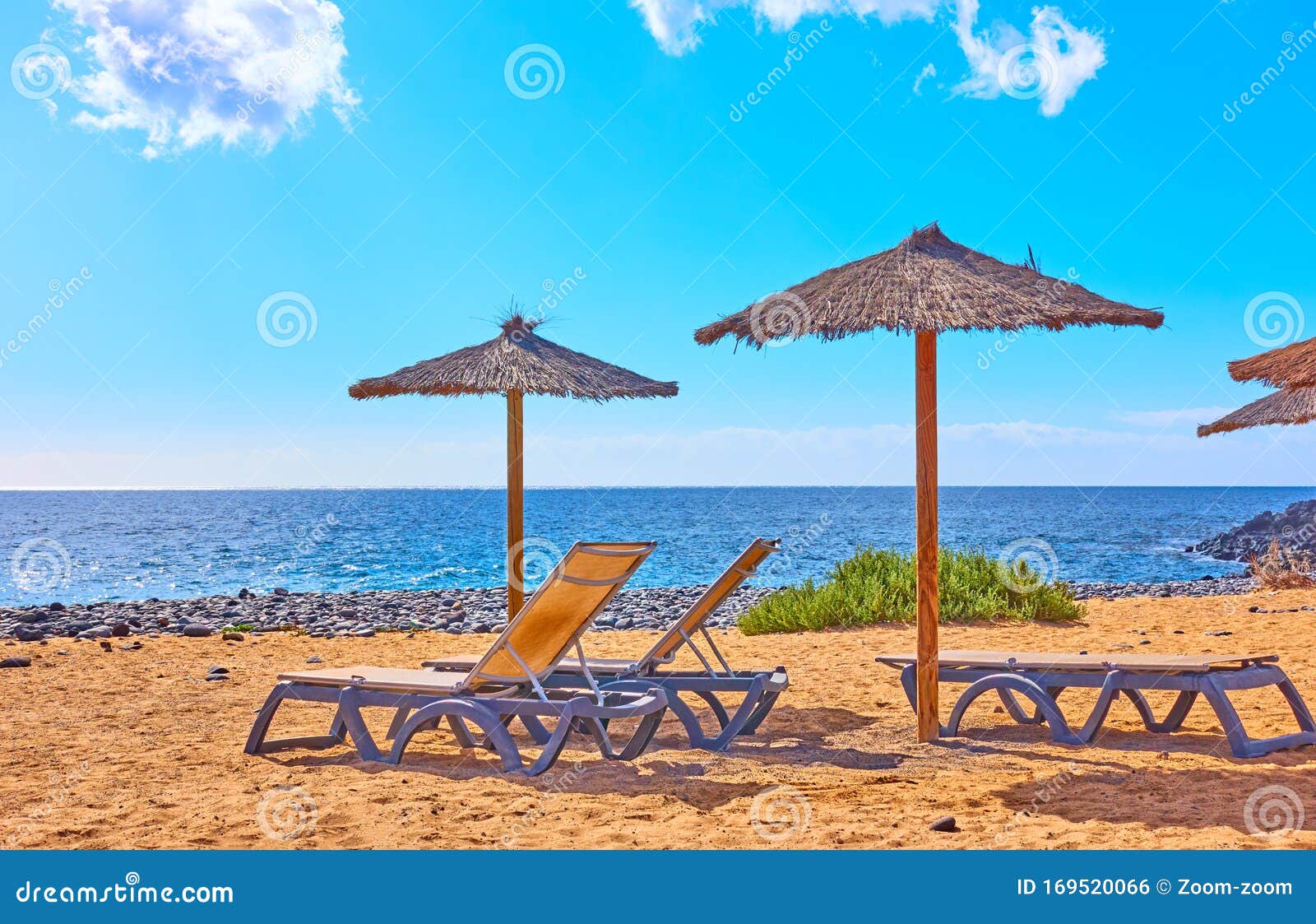 beach by the sea on sunny summer day