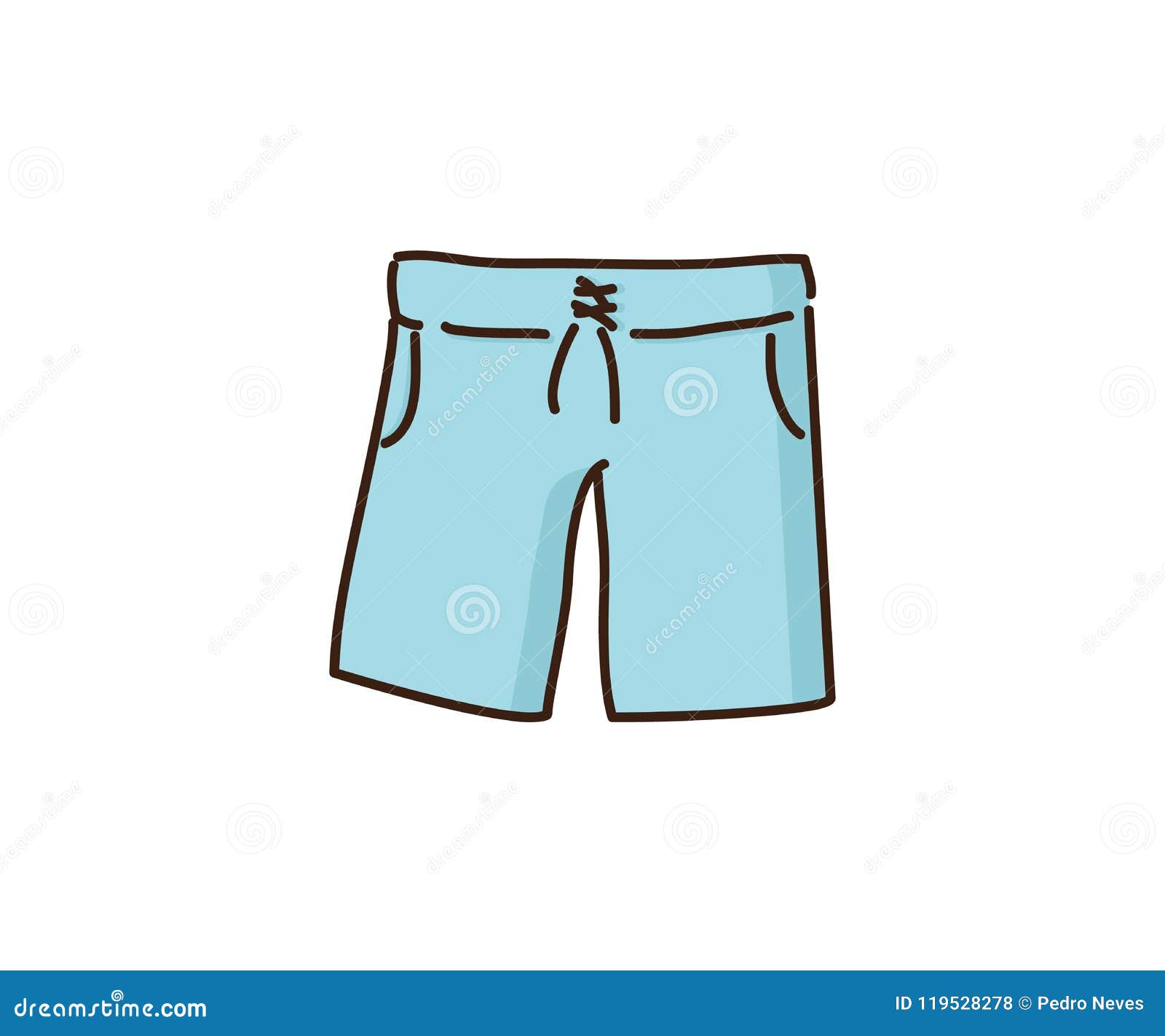 Beach Shorts Summer Fashion Clothing for Men. Vector Hand Drawn Doodle ...