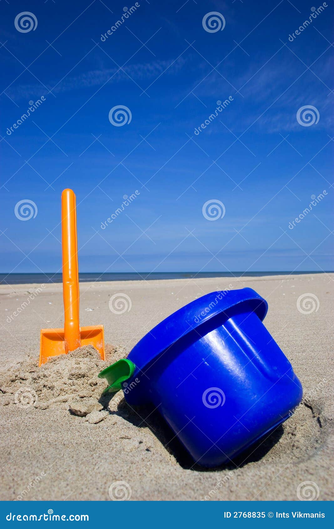 Beach shovel and bucket stock image. Image of blue, shovel 2768835