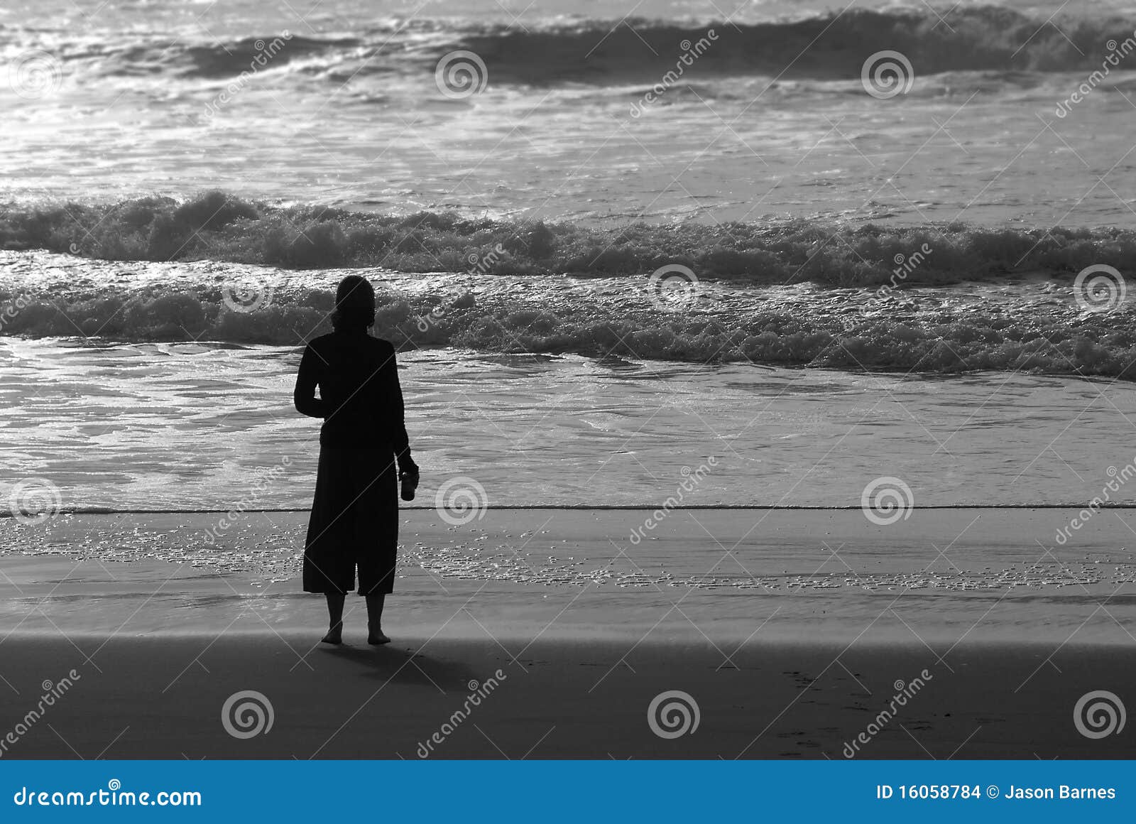 Beach silhouette stock photo. Image of horizontal, landscape - 16058784