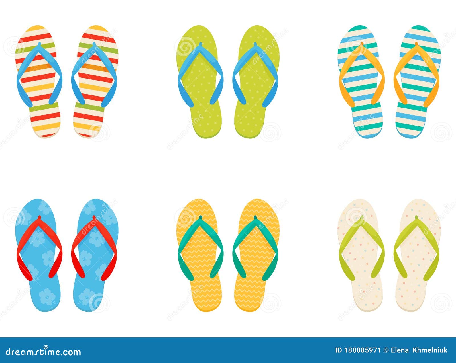 Beach Sneakers. Vector Set in a Flat Style Stock Vector - Illustration ...