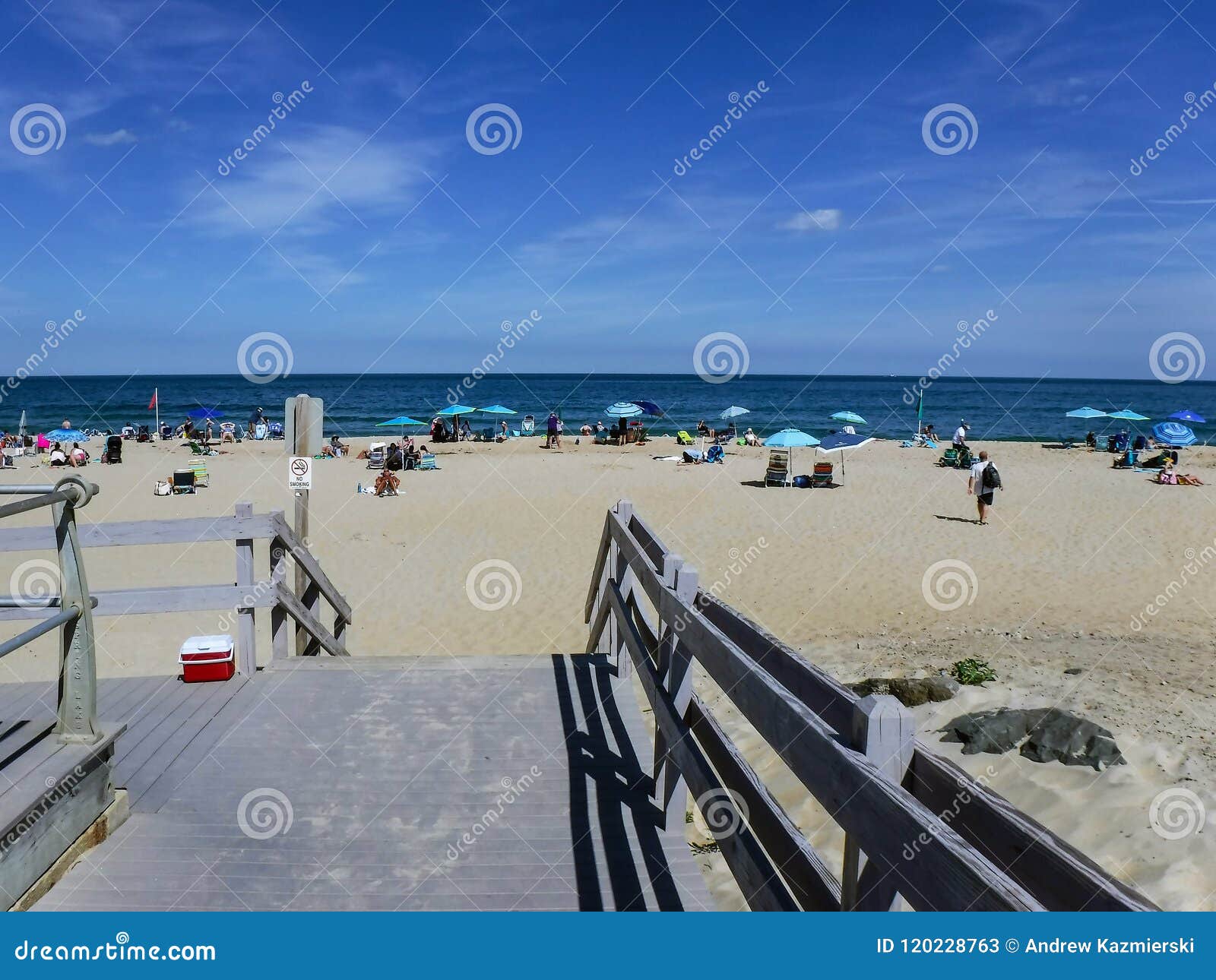 Spring Lake Beach View stock image. Image of beach, lake 120228763