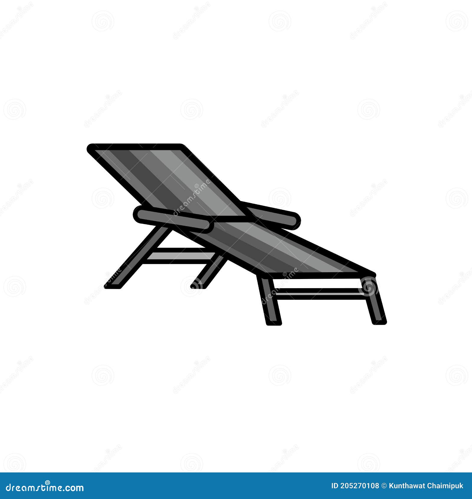 Beach sun bed icon. stock illustration. Illustration of resort - 205270108