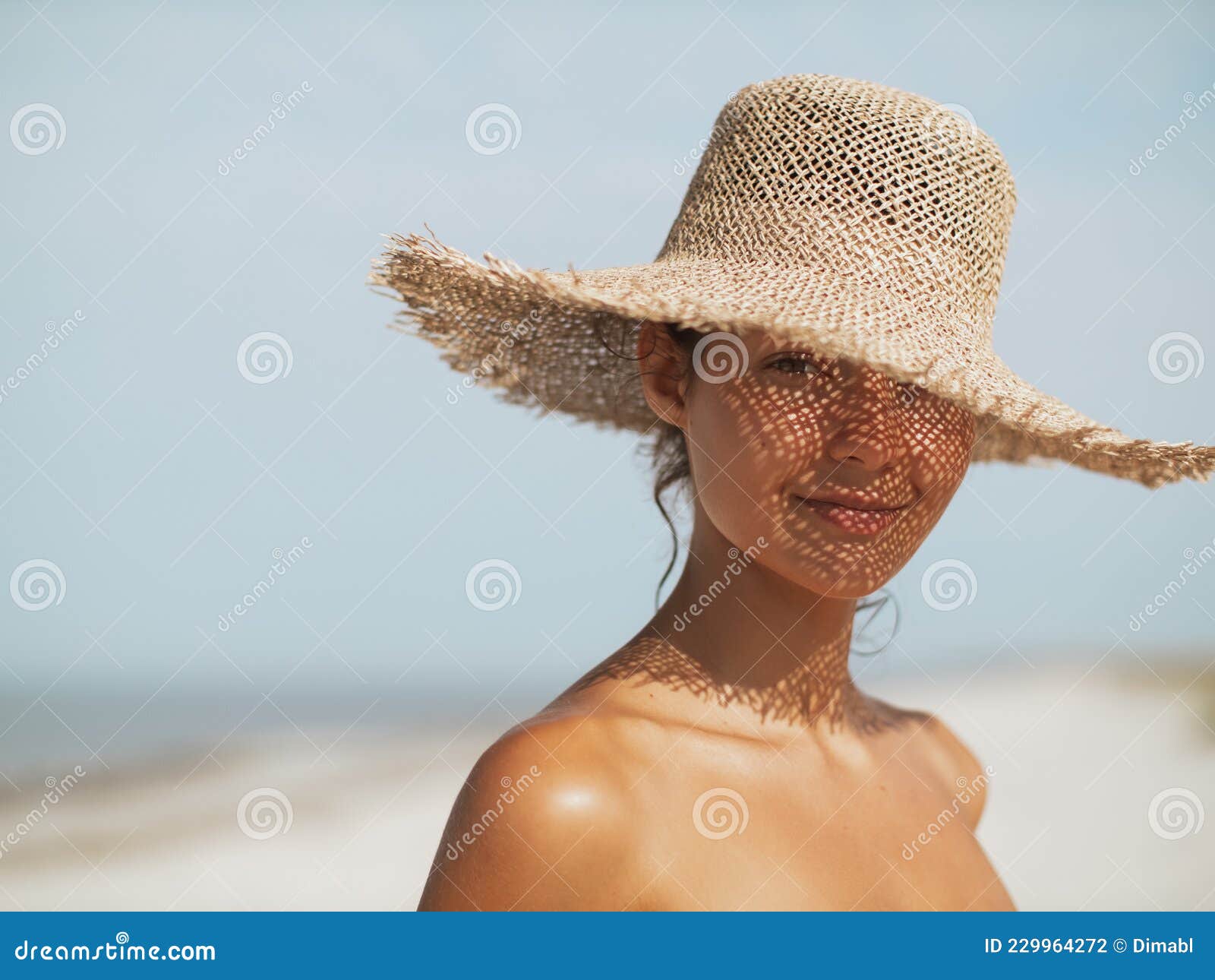 Beach Woman in Sun Hat on Vacation Stock Photo - Image of gorgeous