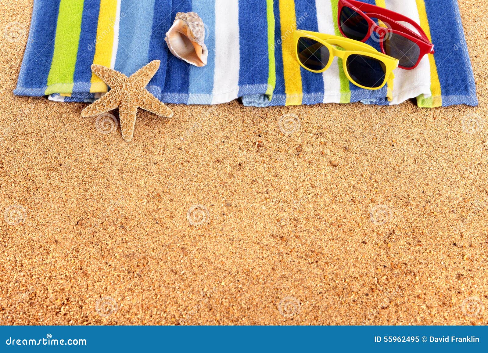 Beach Sunbathing Border Background, Sunglasses, Copy Space Stock Image ...