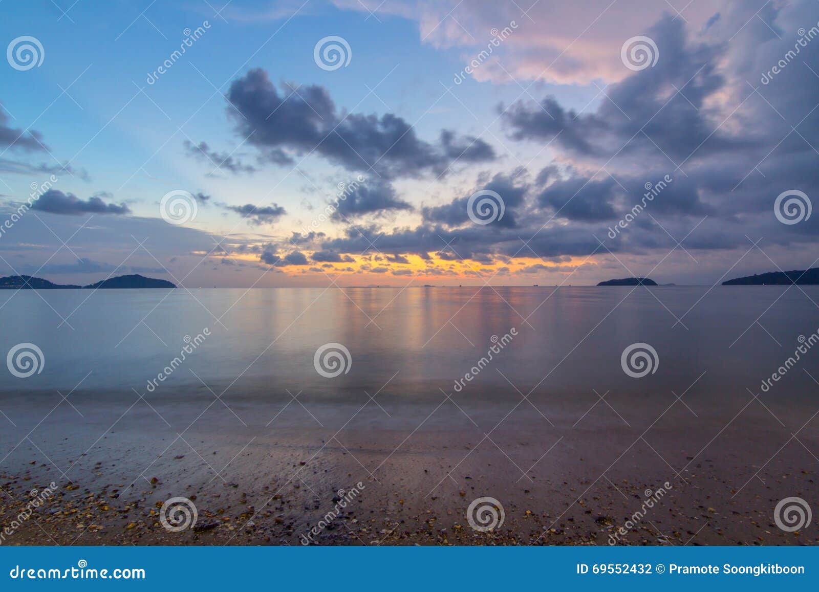 The Beach before Sunrise Time Stock Photo Image of background