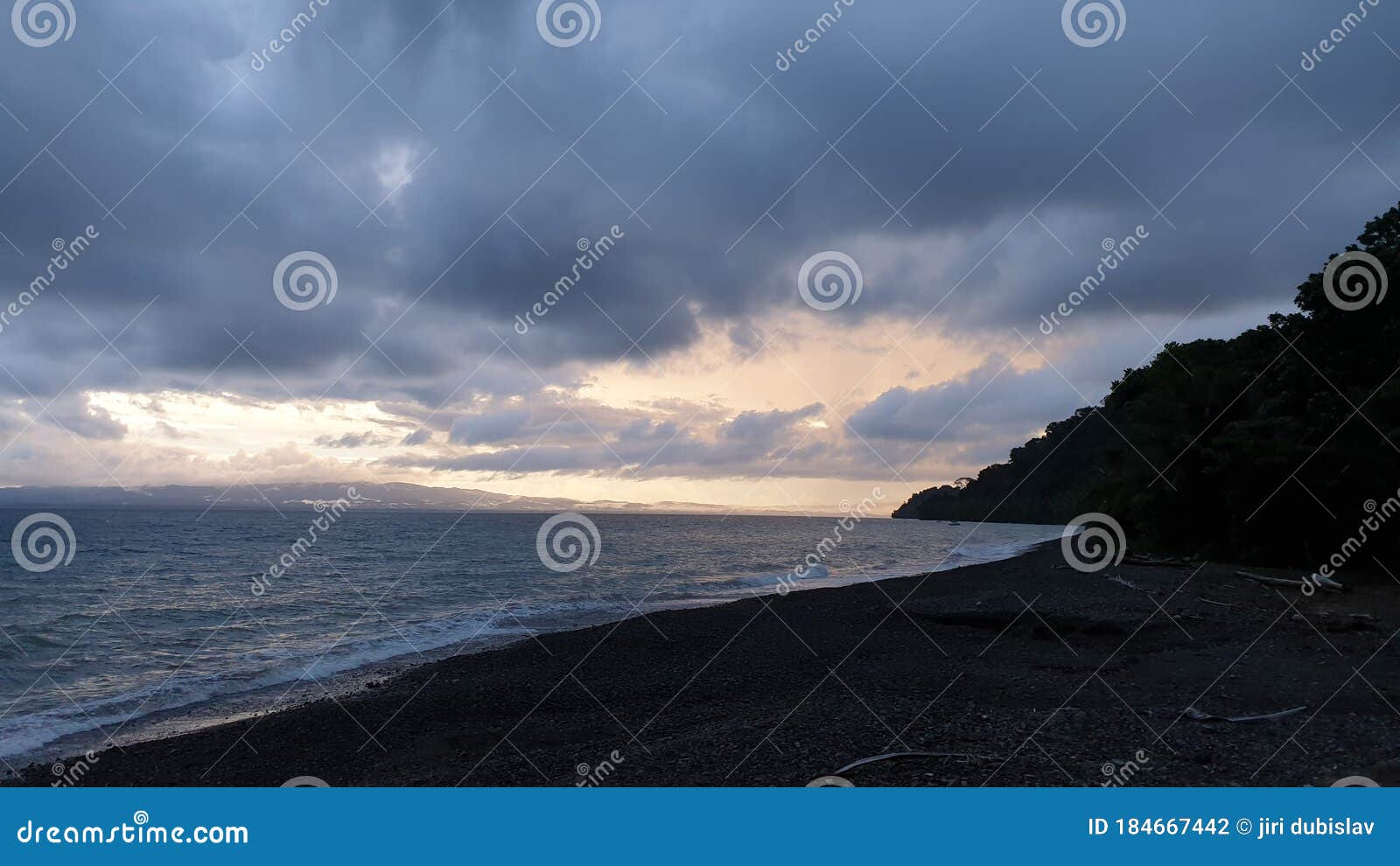 beach at sunset in costarica