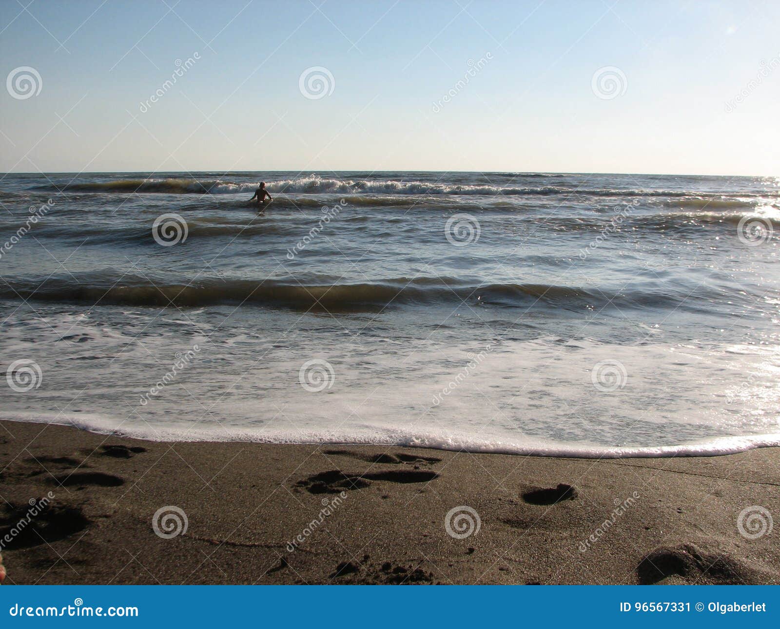 Beach Sunset is a Sunset Sky with a Wave Rolling Stock Image - Image of ...