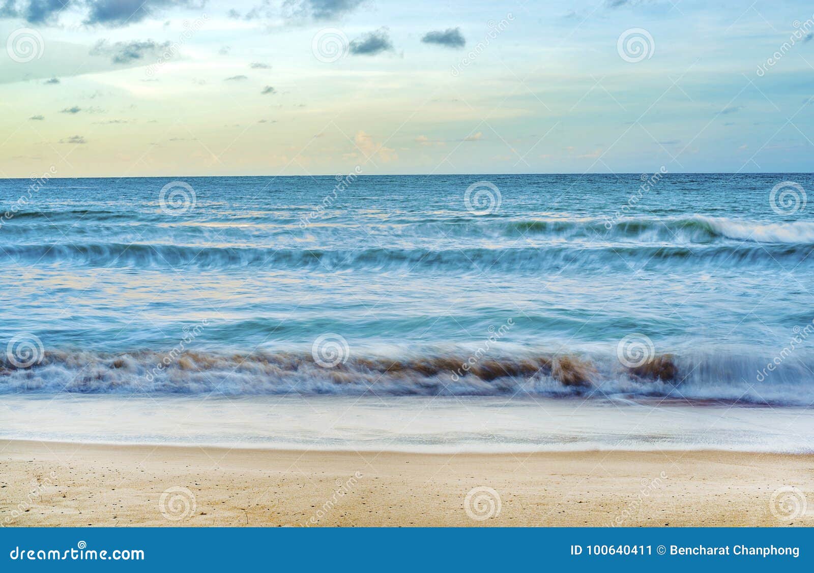Beach in sunset time stock image. Image of summer, background 100640411