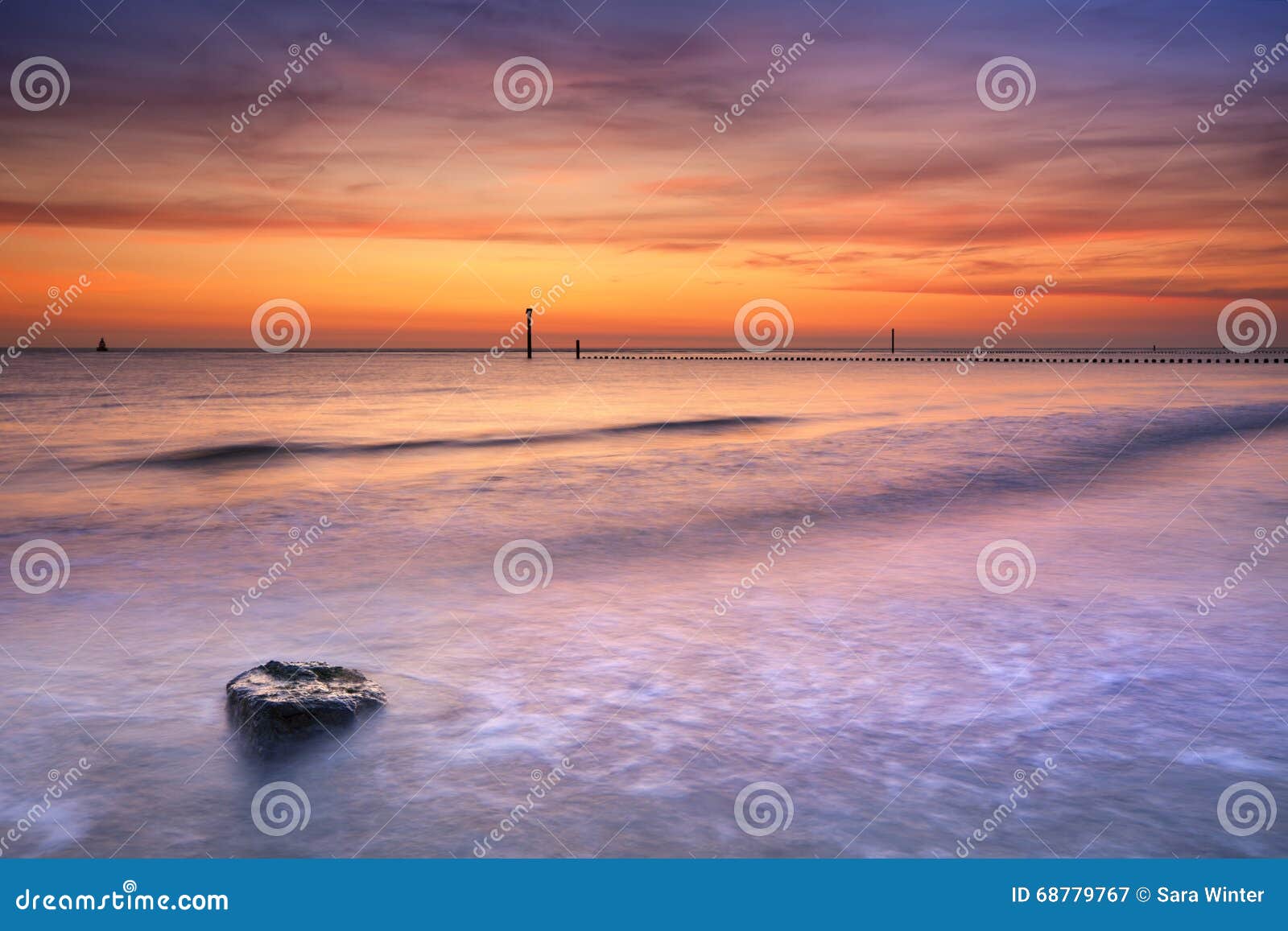 Beach at Sunset in Zeeland, the Netherlands Stock Image Image of