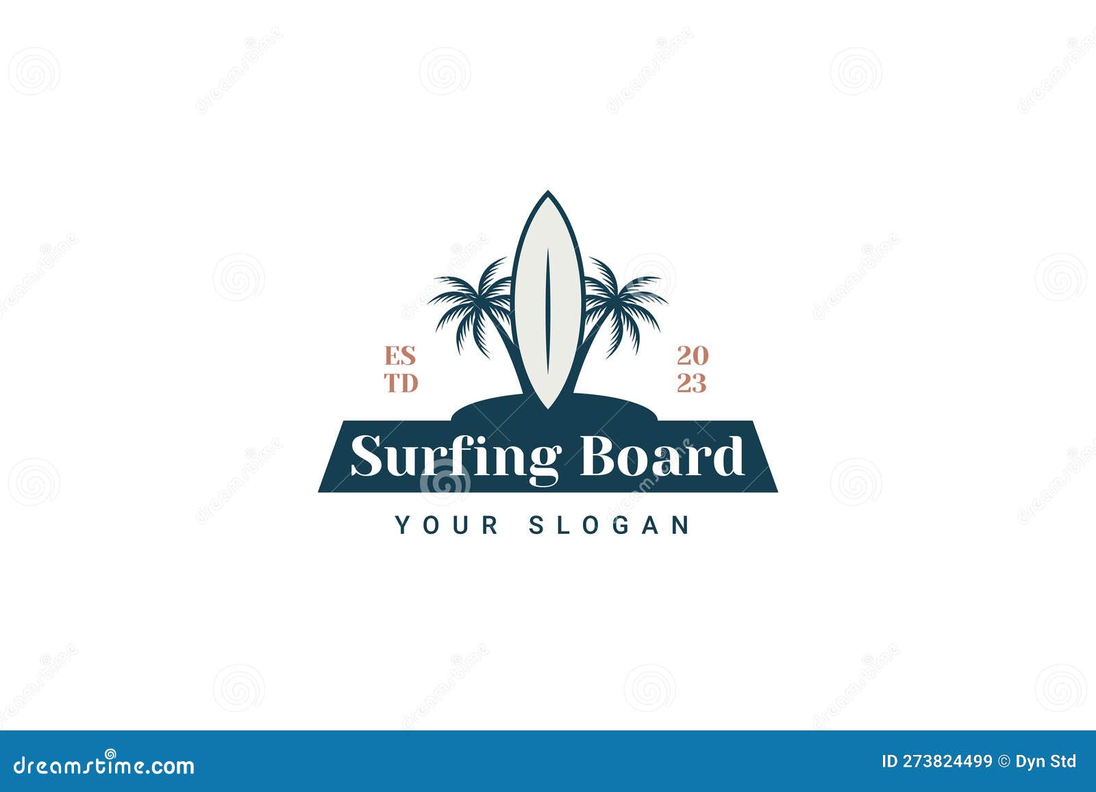 Beach Surfboard Logo Illustration Stock Illustration Illustration of