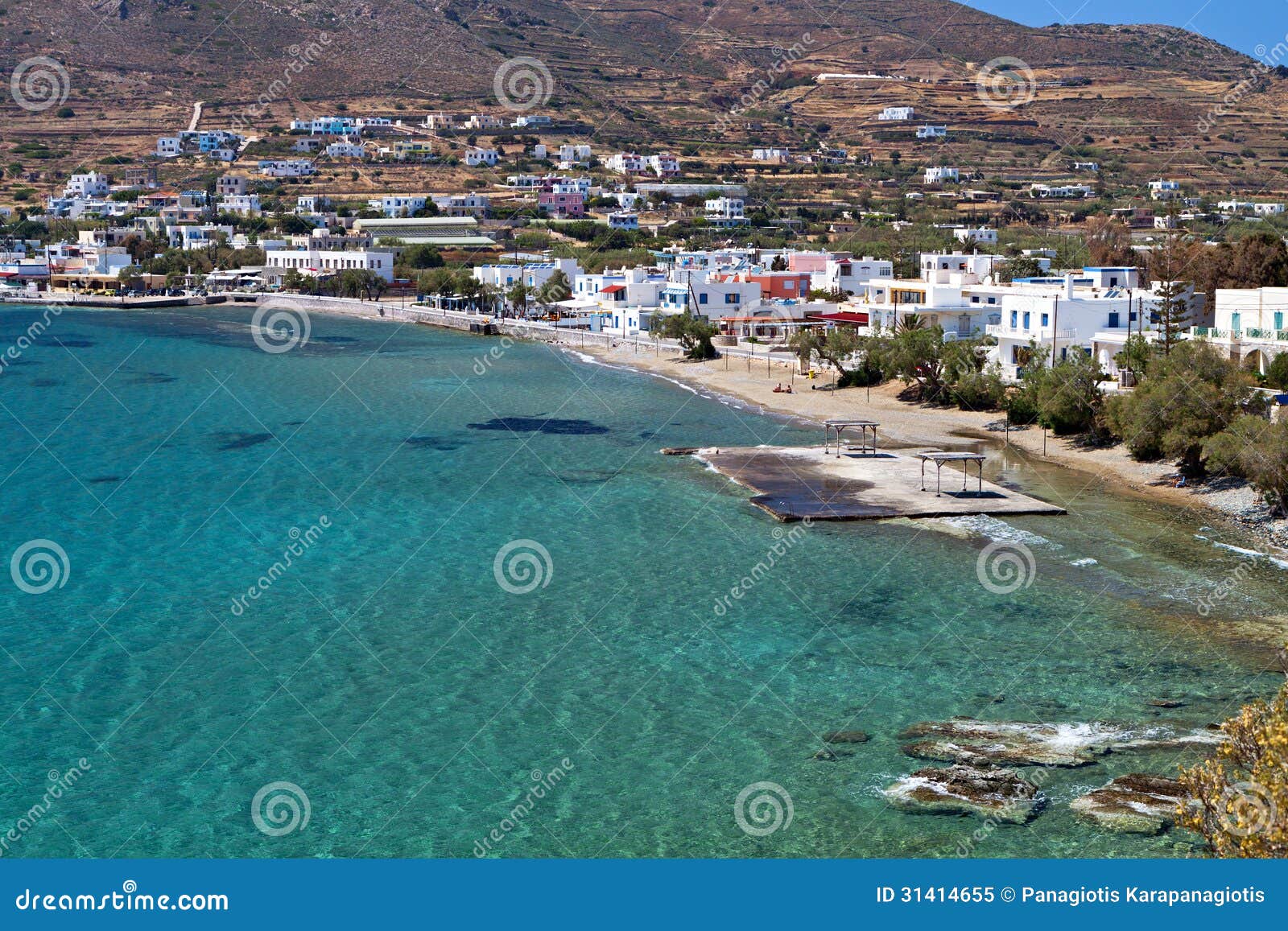 beach at syros island in greece