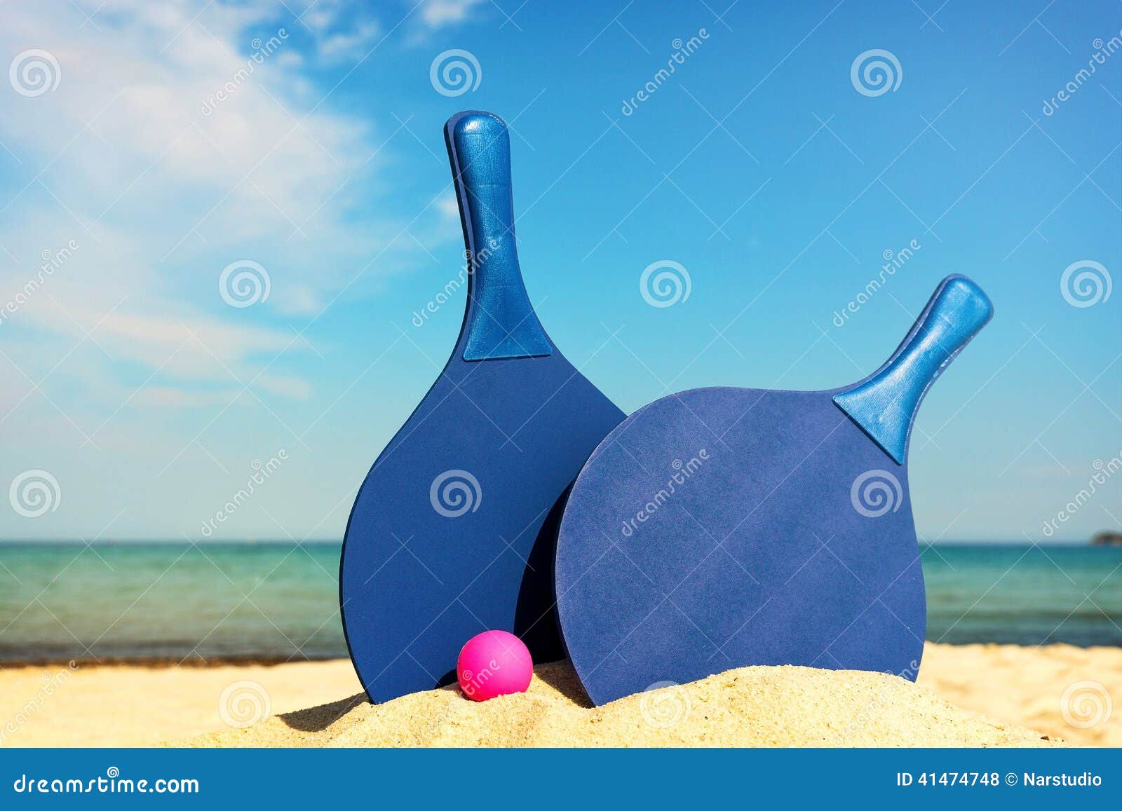 Beach Tennis Equipment on the Beach Stock Photo Image of ball, game