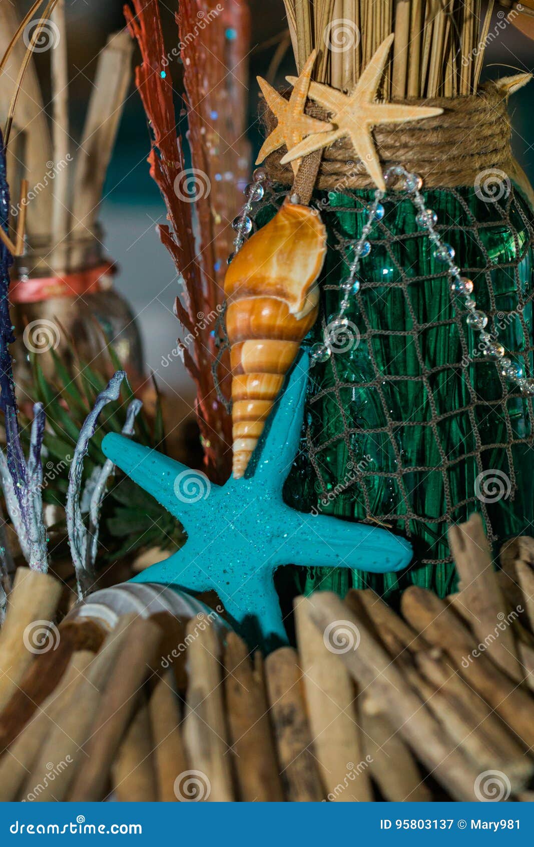 Beach Themed Ocean Wedding Reception Decorations Stock Image Image