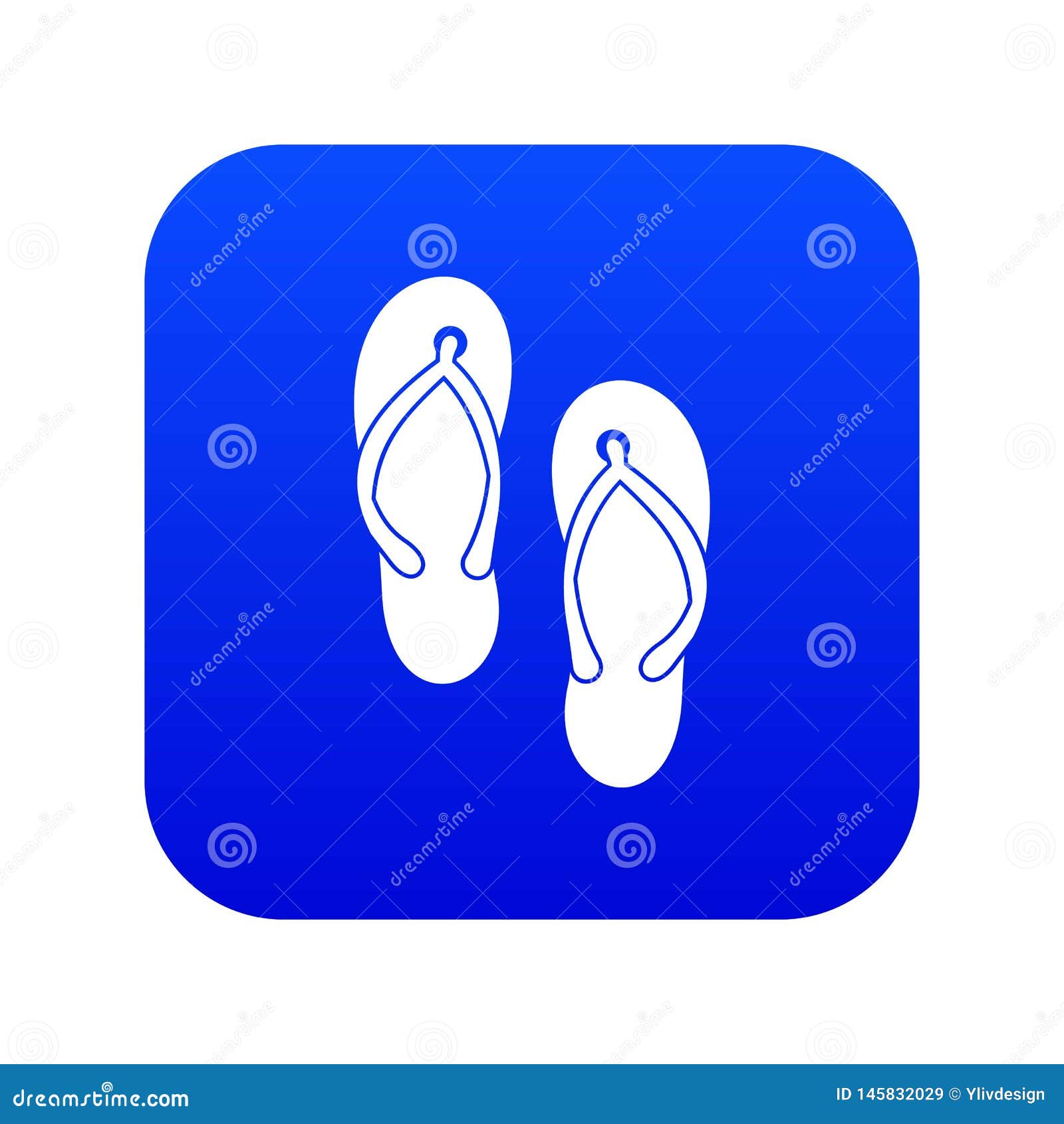 Beach Thongs Icon Digital Blue Stock Vector - Illustration of leisure ...