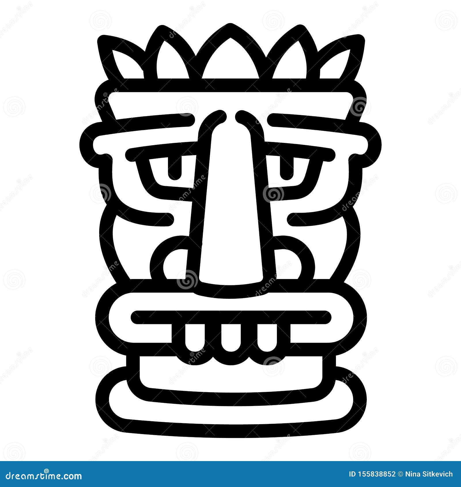 Beach Tiki Idol Icon, Outline Style Stock Vector - Illustration of ...