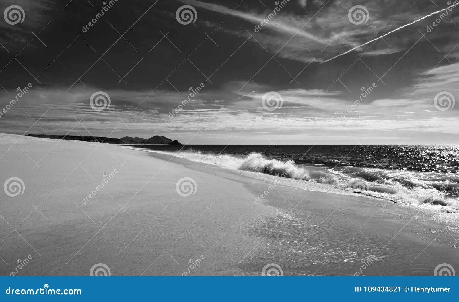 beach at todos santos central baja california mexico bcs - black and white