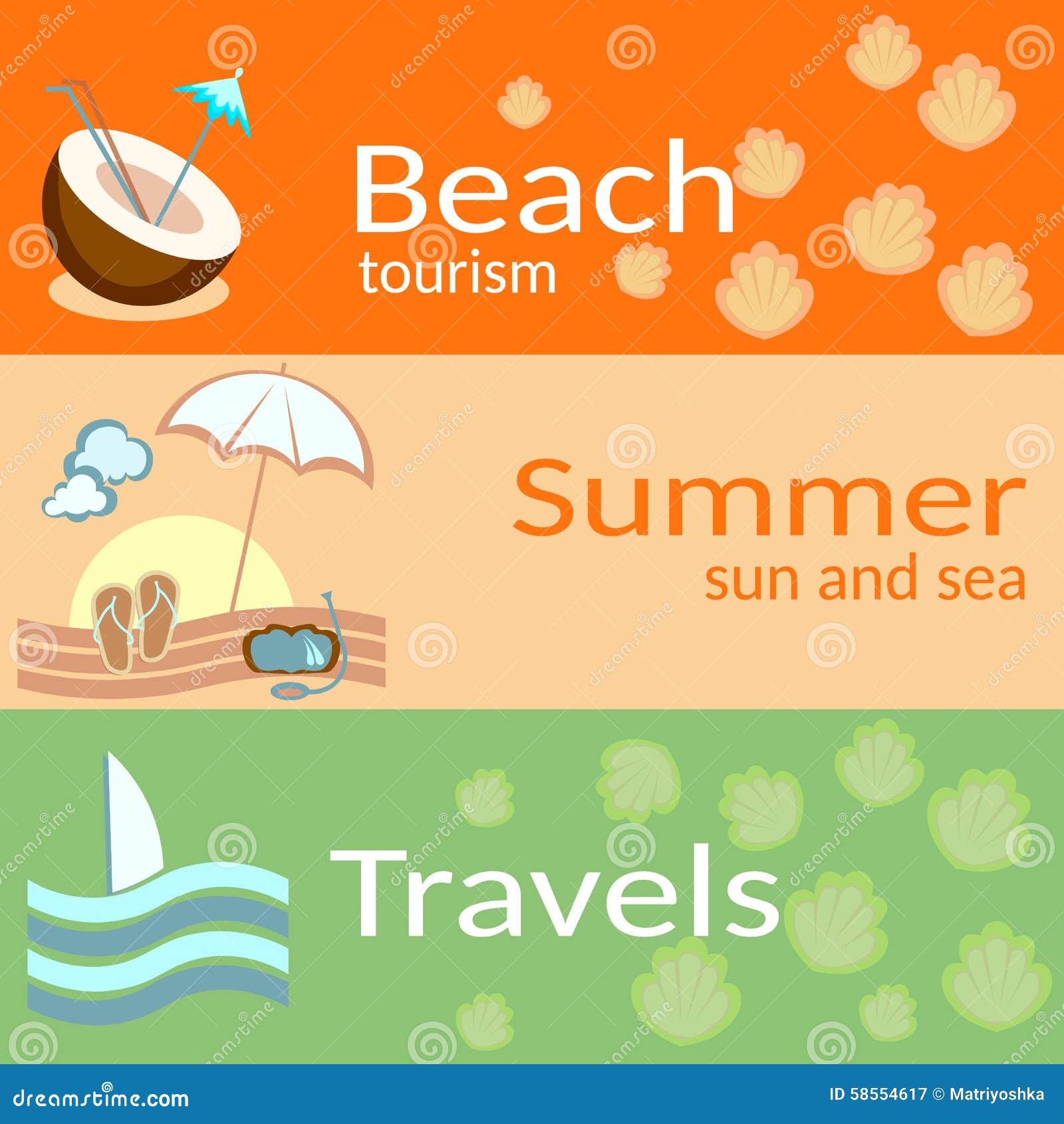 beach tourism, summer, sun and the sea, travels,  banners