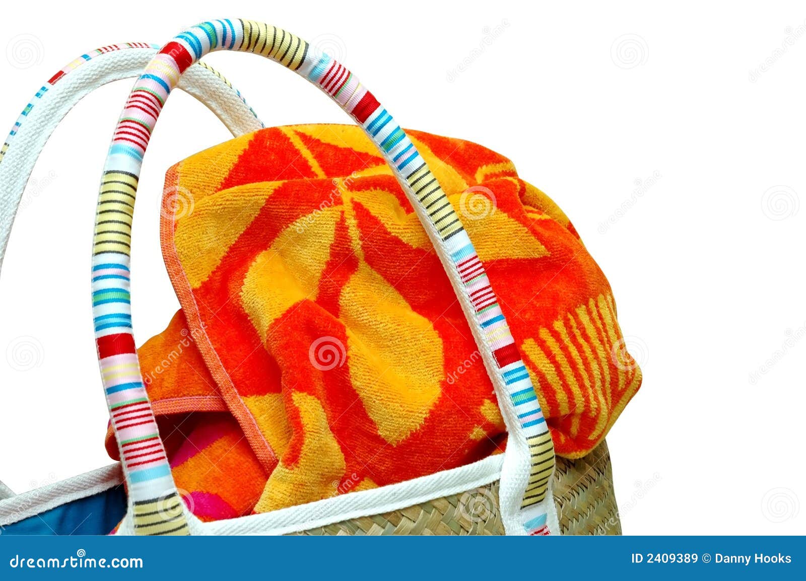 Beach Towel and Bag stock image. Image of relaxing, vacation 2409389