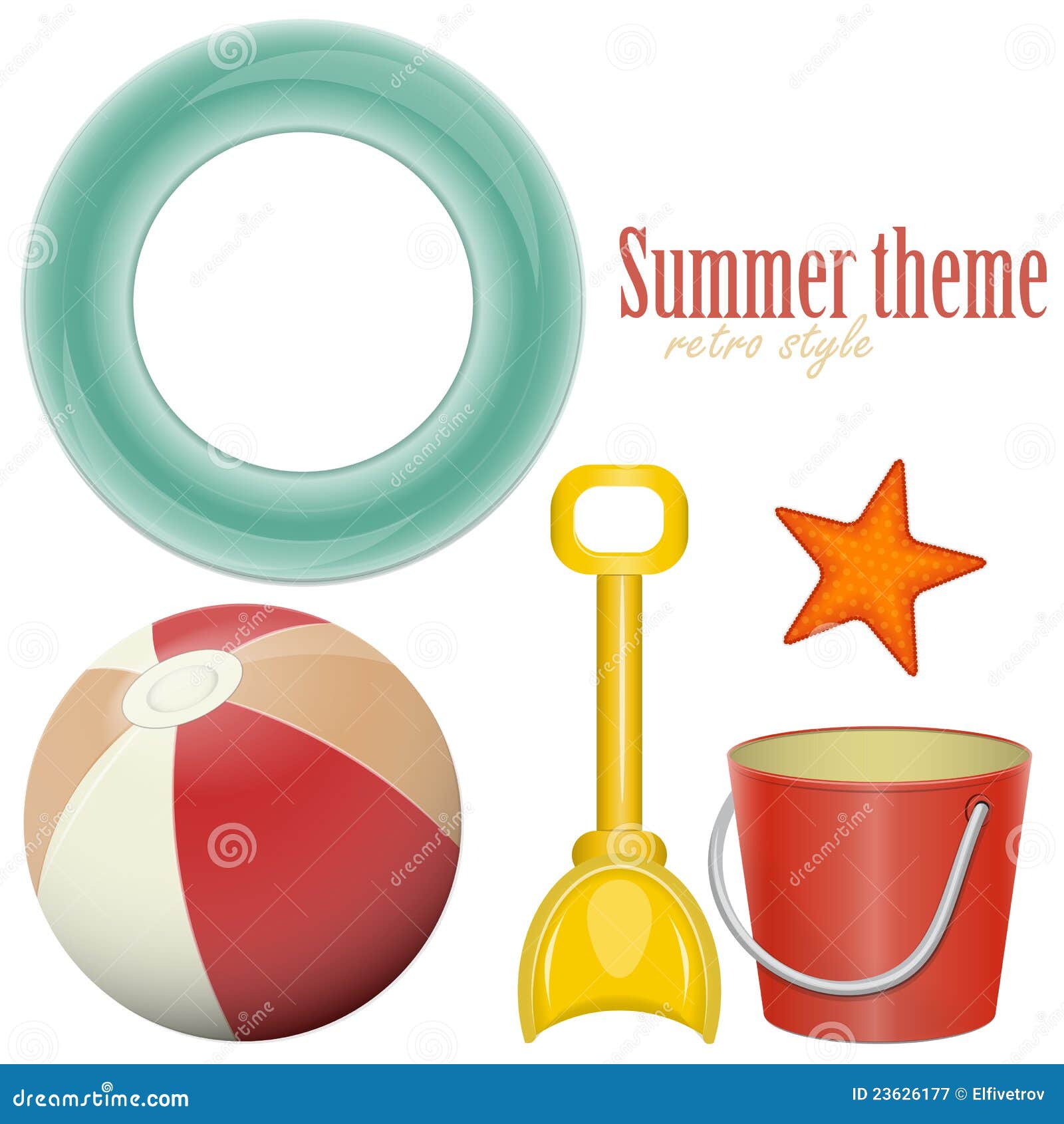 Beach toys stock vector. Illustration of outdoor, game 23626177
