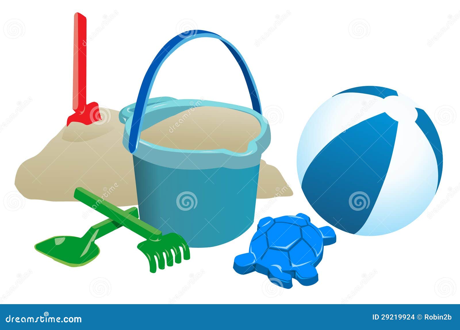 Beach toys stock vector. Illustration of ocean, cartoon 29219924