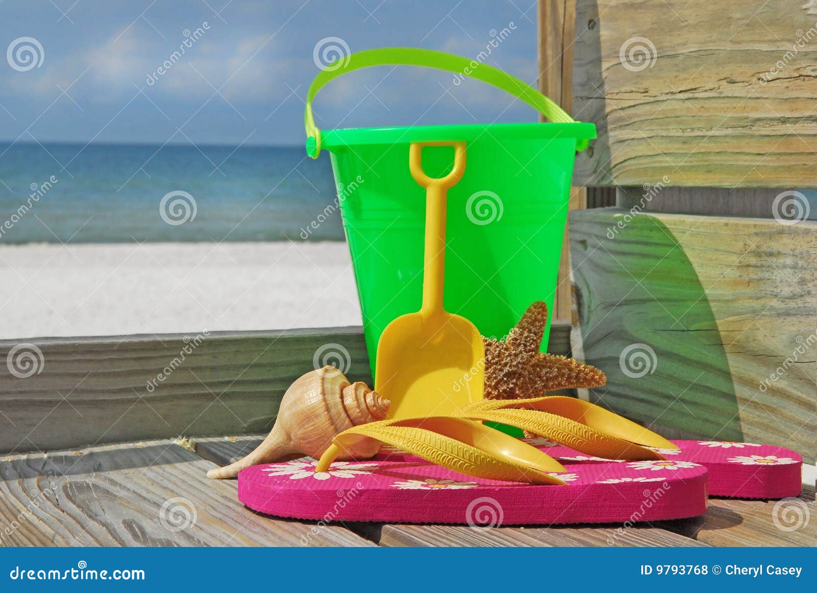 Beach toys at seashore stock photo. Image of pier, starfish 9793768