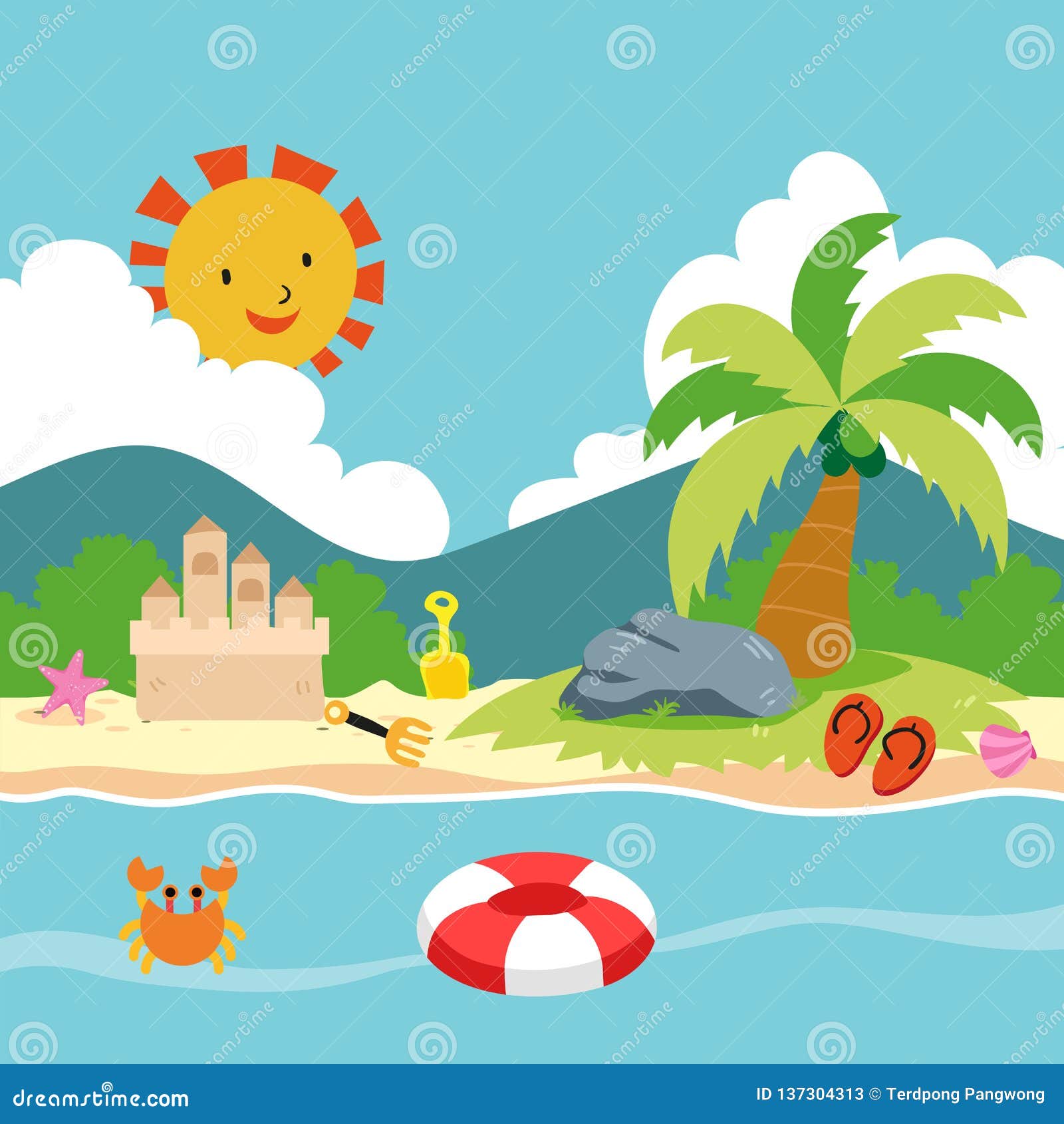 Beach toys vector design stock vector. Illustration of rubber 137304313