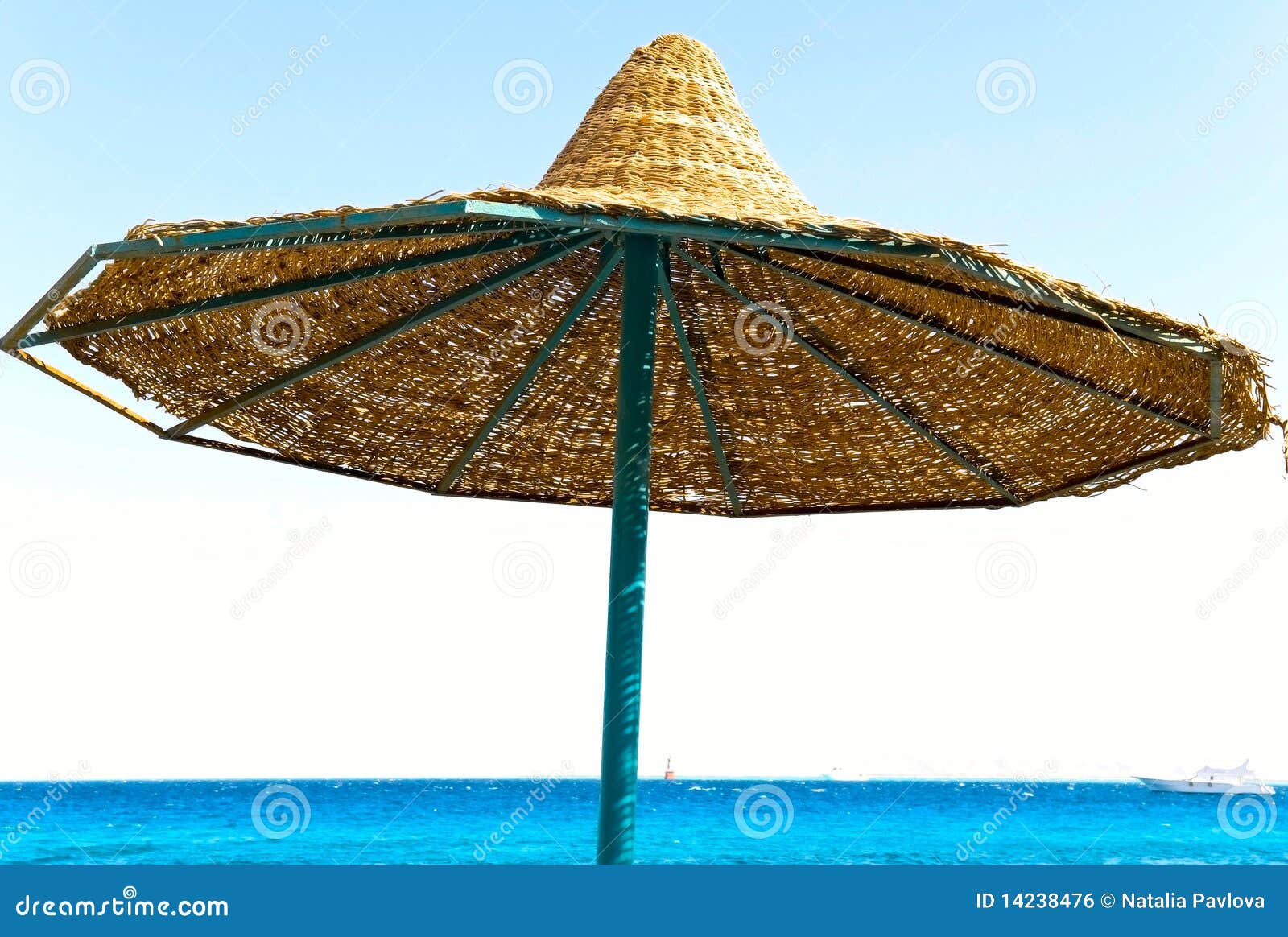 Beach umbrella stock photo. Image of nautical, horizon 14238476