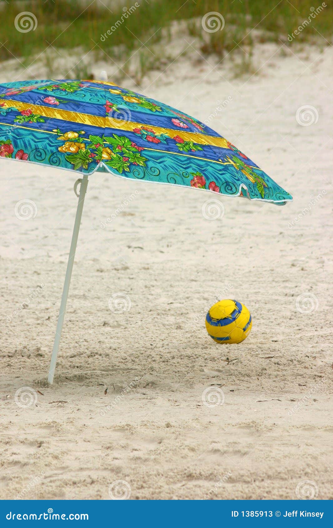 Beach umbrella and ball stock image. Image of outdoor 1385913
