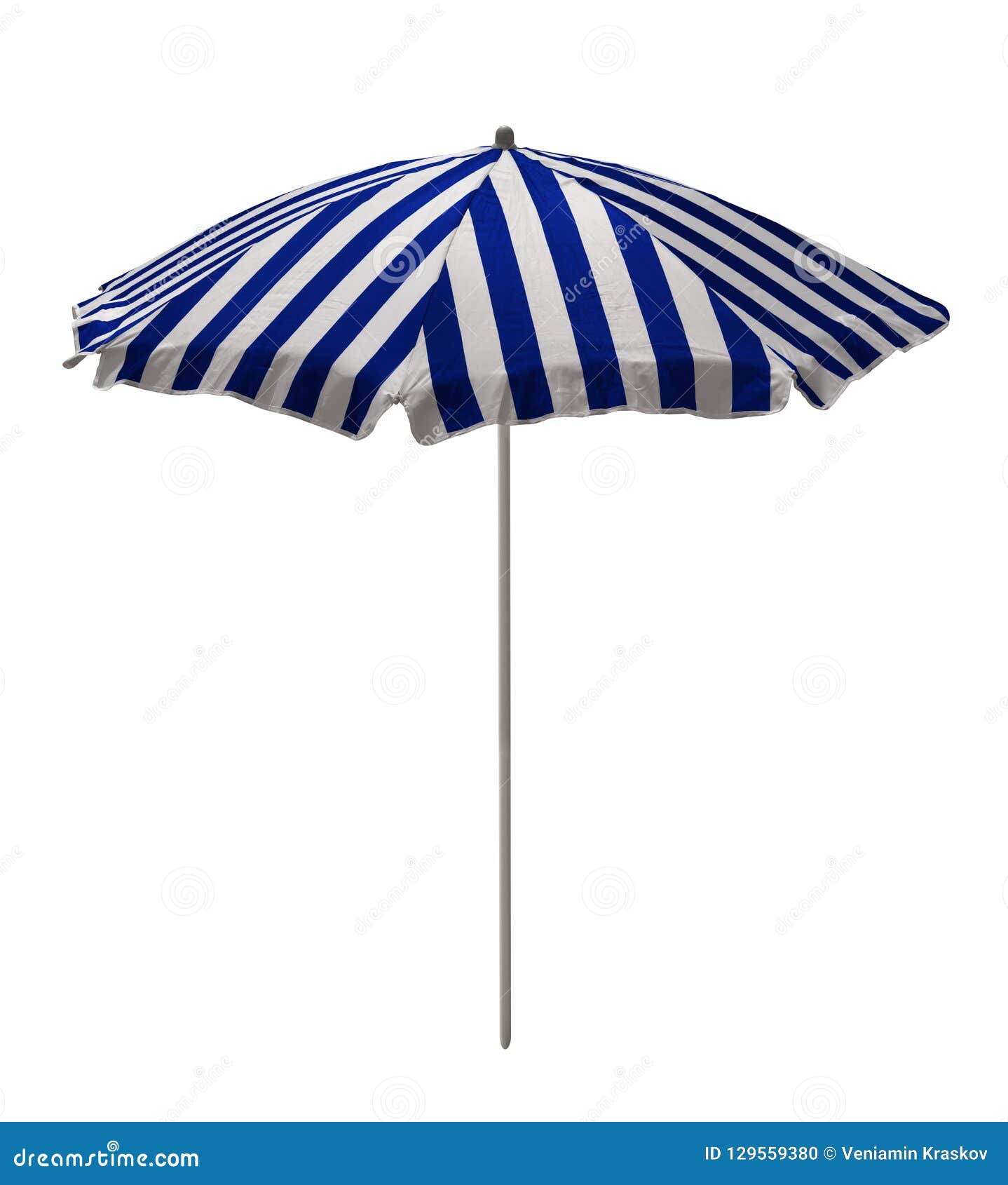 Beach Umbrella Bluewhite Striped Stock Photo Image of travel