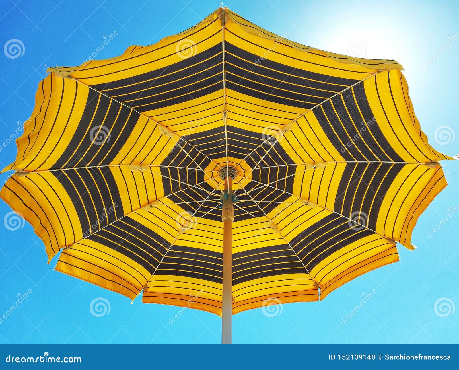 beach umbrella and clear sky
