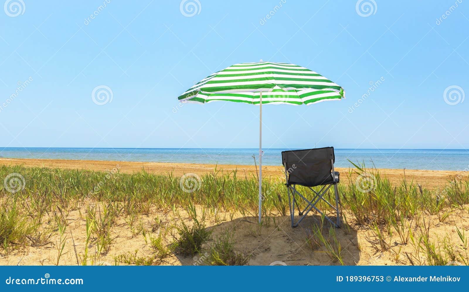 Beach Umbrella and Folding Chair Standing on the Beach Stock Image Image of leisure, baku
