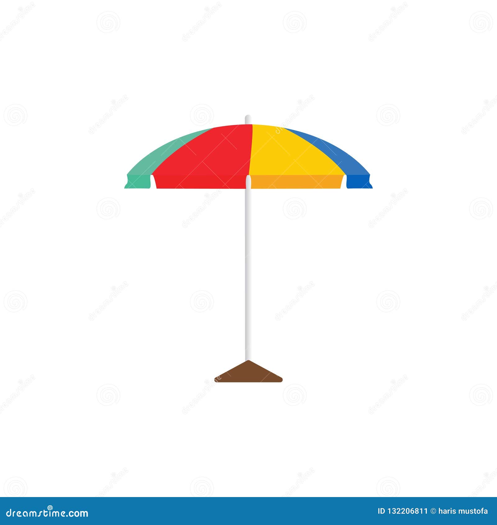 Beach Umbrella Graphic Design Template Vector Stock Vector