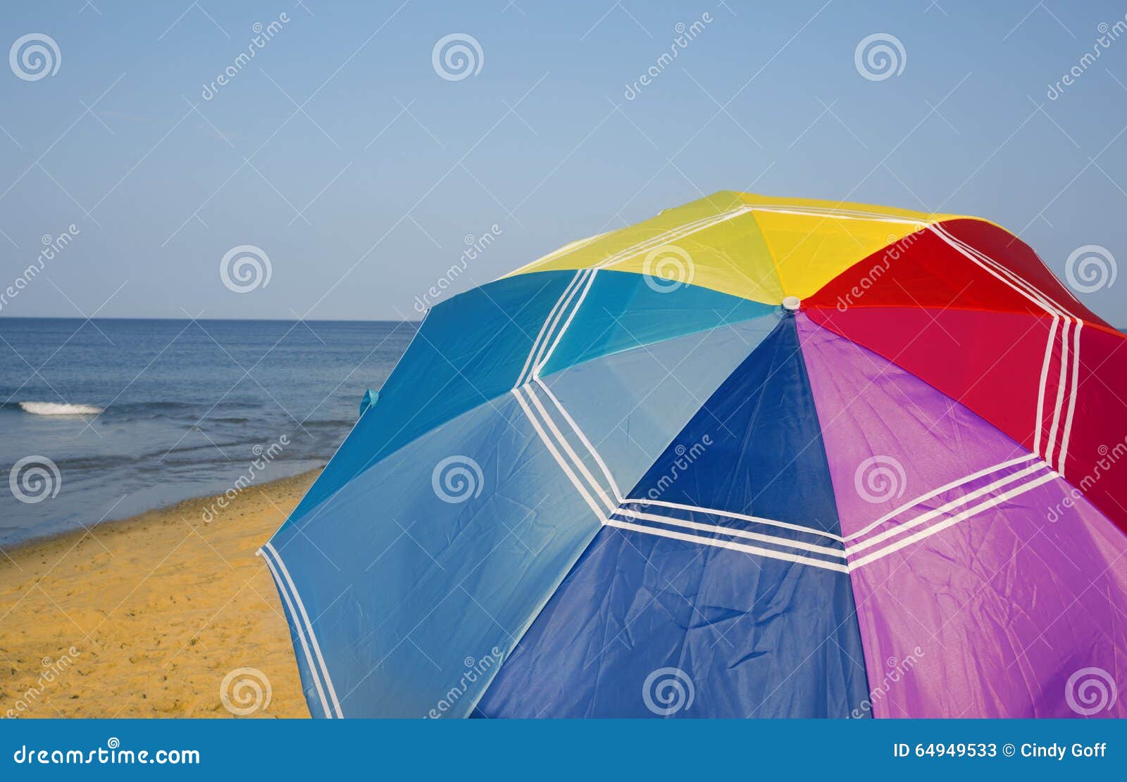 Beach Umbrella in Wellfleet, MA Cape Cod. Stock Image Image of purple