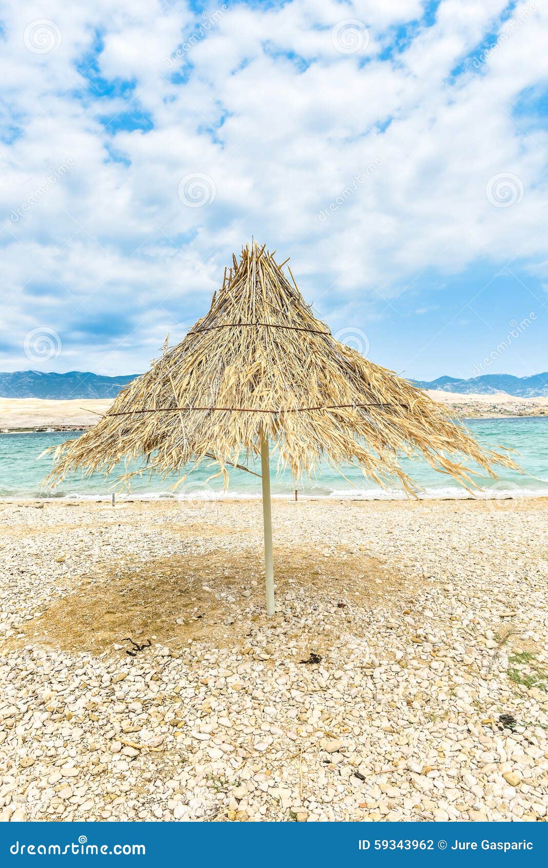 Beach Umbrella on a Windy Day Stock Photo Image of scene, island