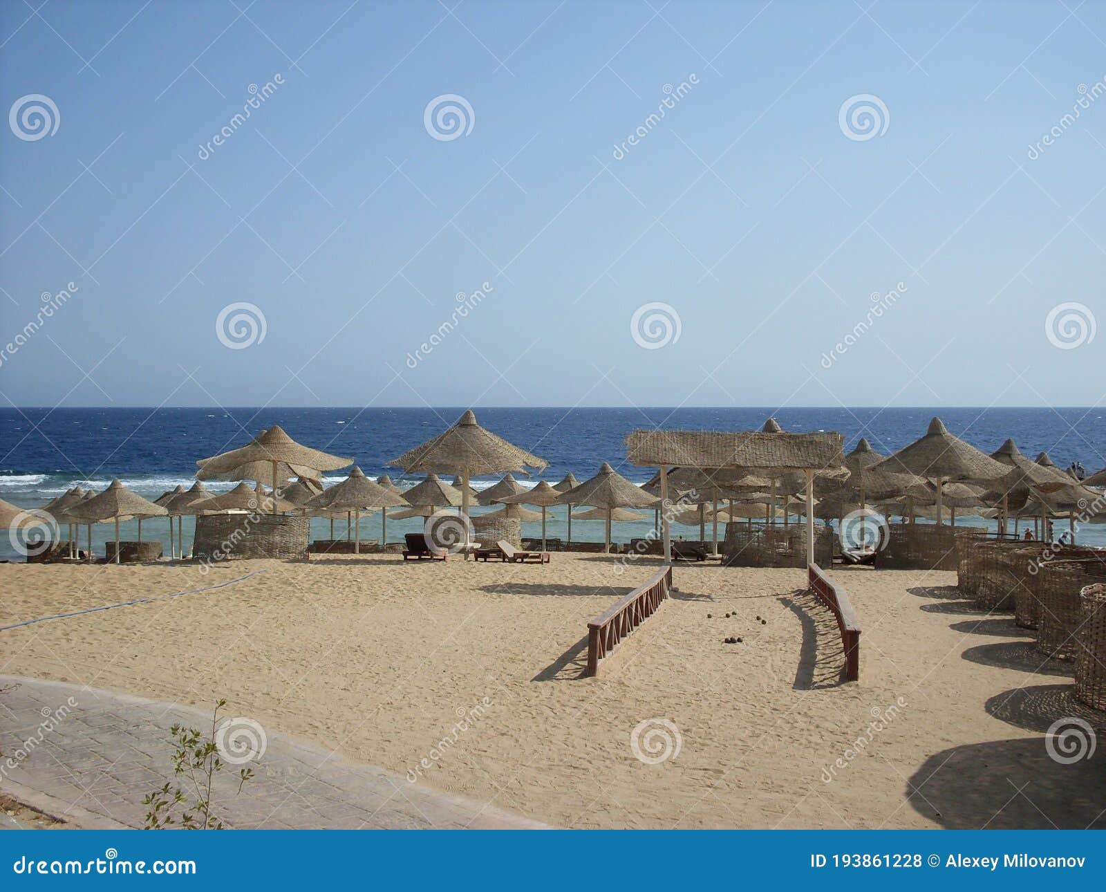 Beach with Umbrellas in Egypt Stock Photo Image of effect, horizontal 193861228