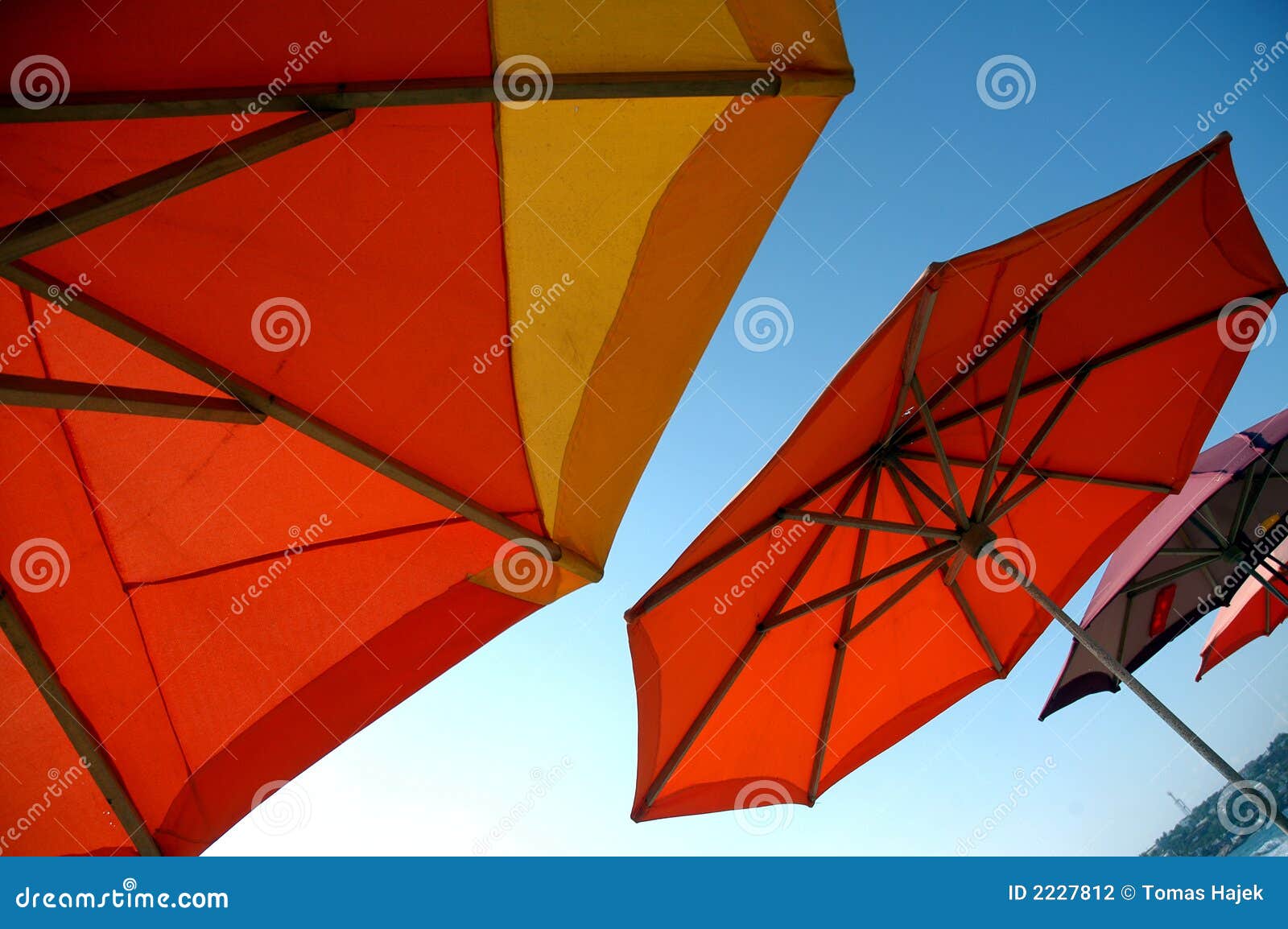Beach umbrellas Mexico stock photo. Image of striped 2227812