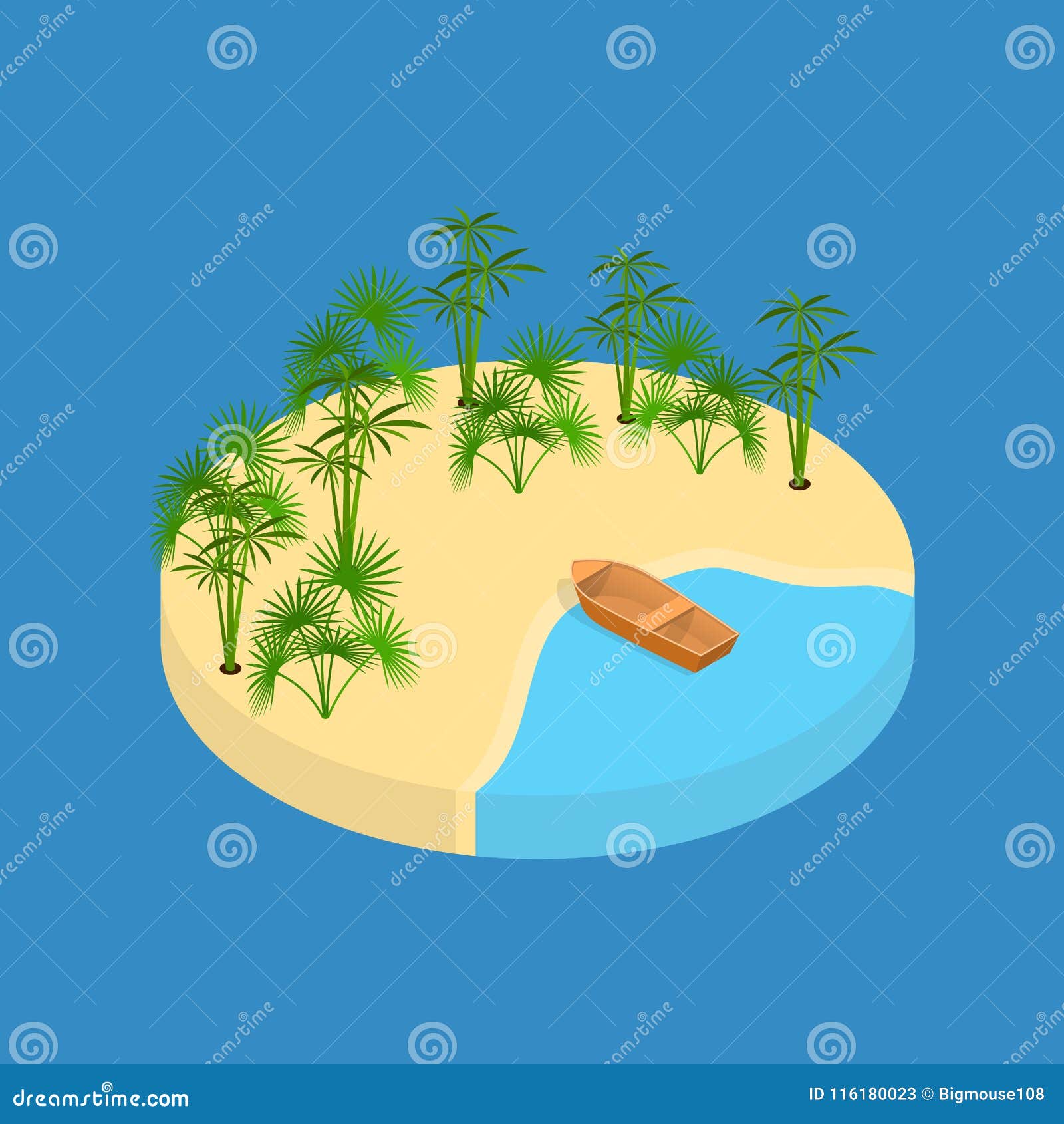 Beach Vacation Element 3d Isometric View. Vector Stock Vector ...