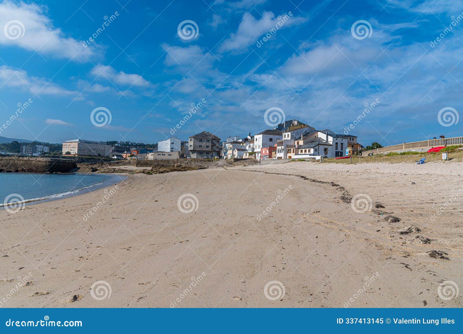 beach in the village of san cibrao, galicia, spain