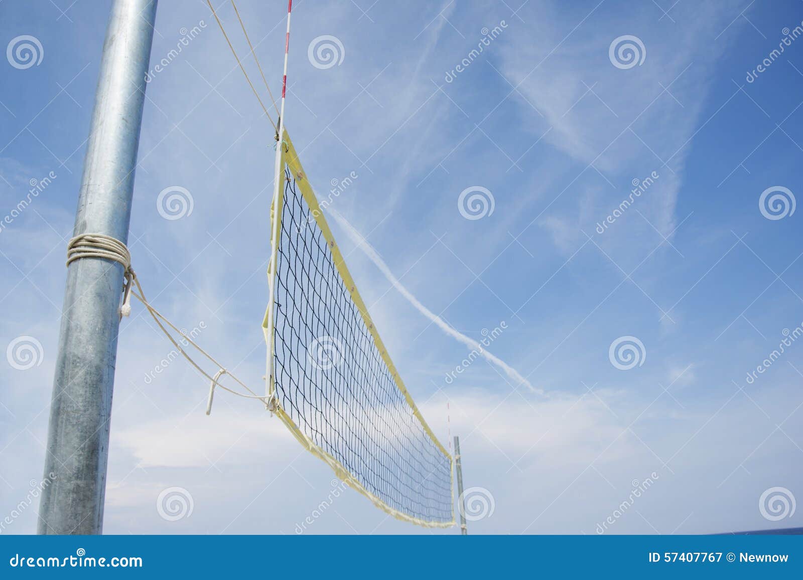 Beach Volley Net on a Sandy Beach Stock Image Image of skies, sandy