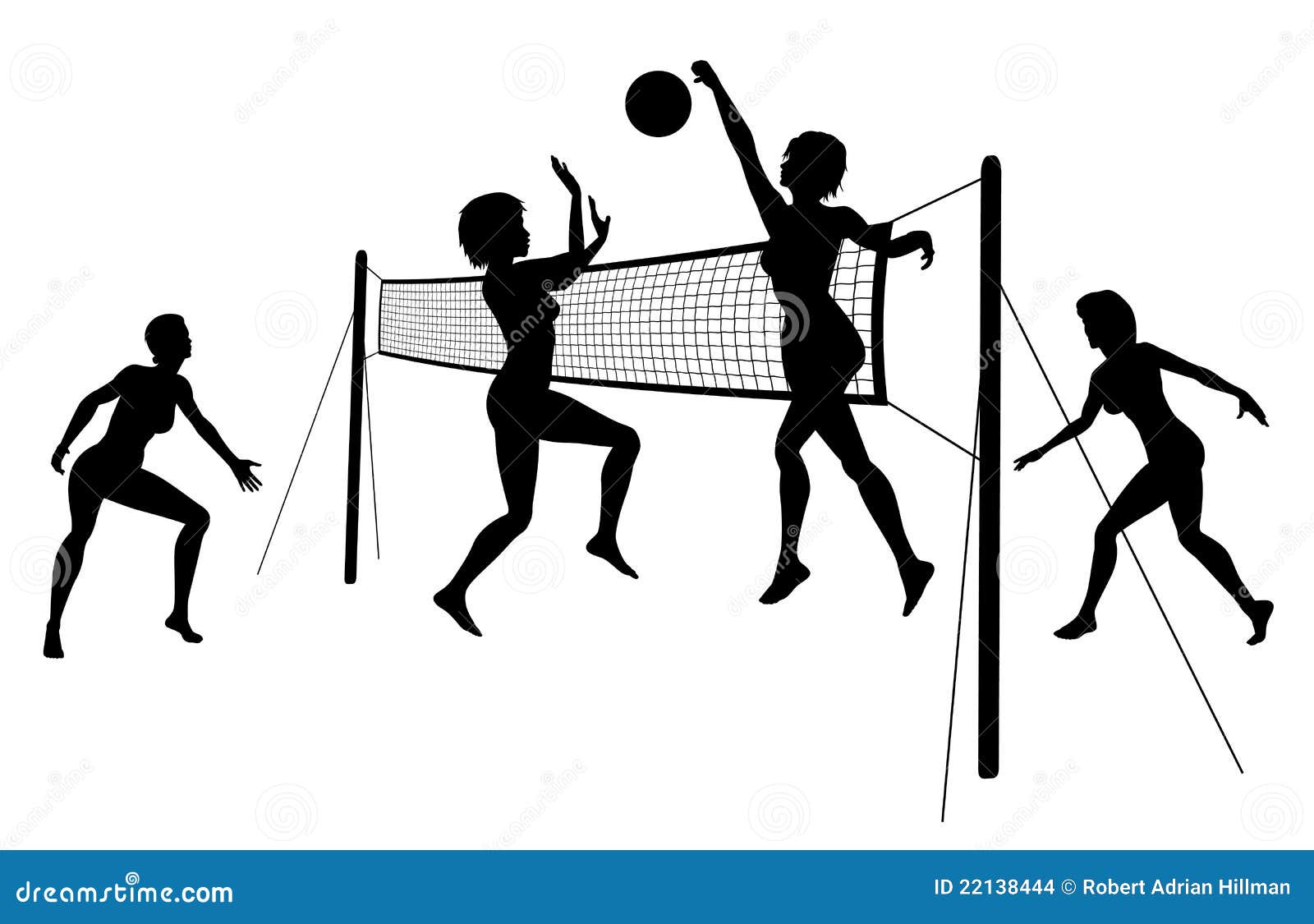 Beach volleyball stock vector. Illustration of play, jump 22138444