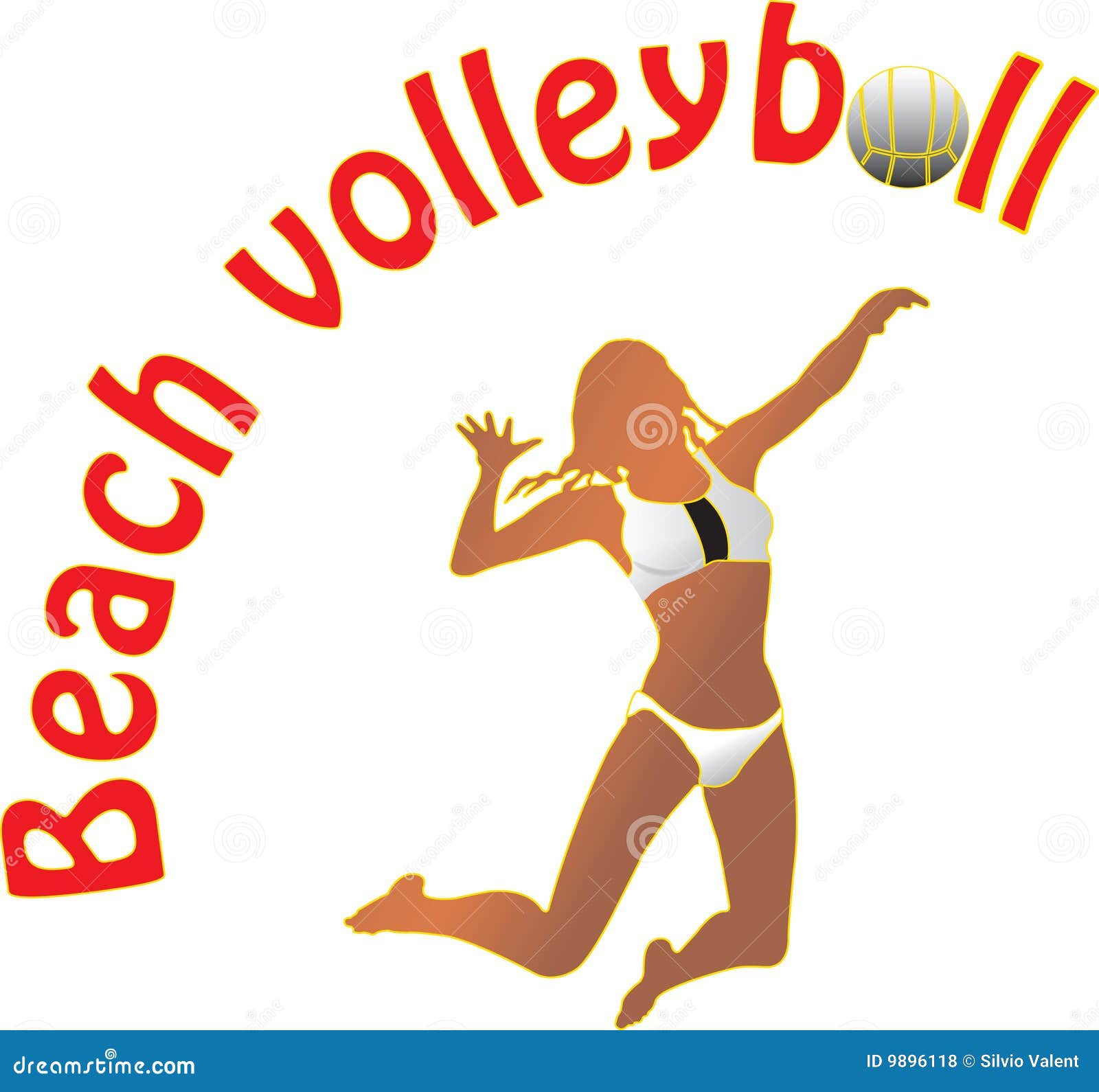 Beach Volleyball And Net Flat Cartoon Vector Illustration