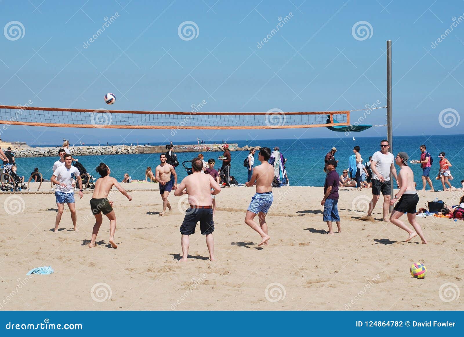 Beach Volleyball, Barcelona Editorial Photography Image of coastal