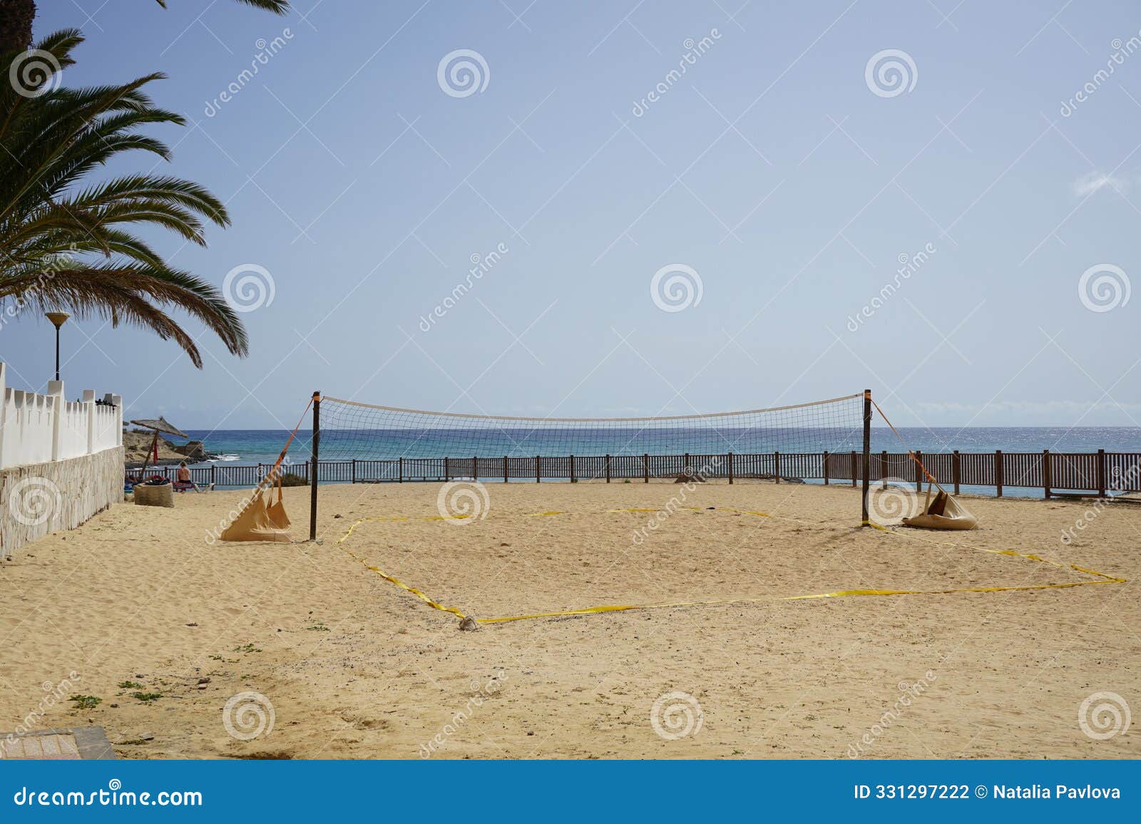 Beach Volleyball Court on the Atlantic Ocean Coast in Costa Calma