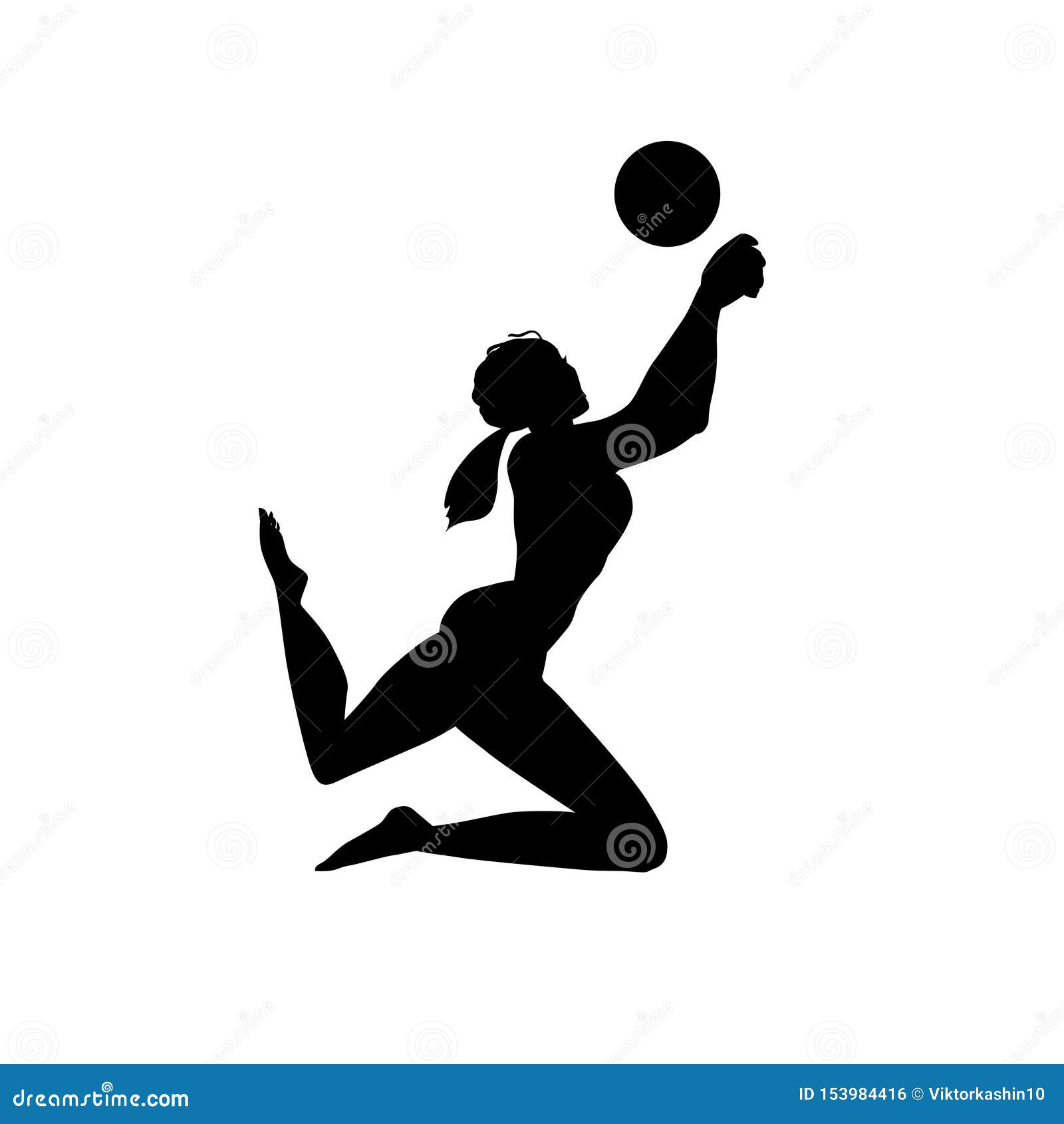Download Beach Volleyball. Female Silhouette Isolated On White ...