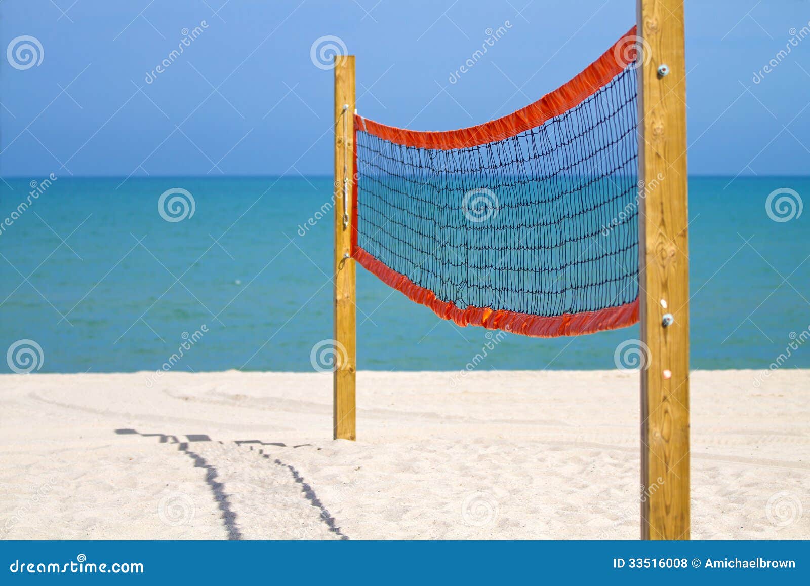 Beach Volleyball Net stock photo. Image of wooden, water 33516008