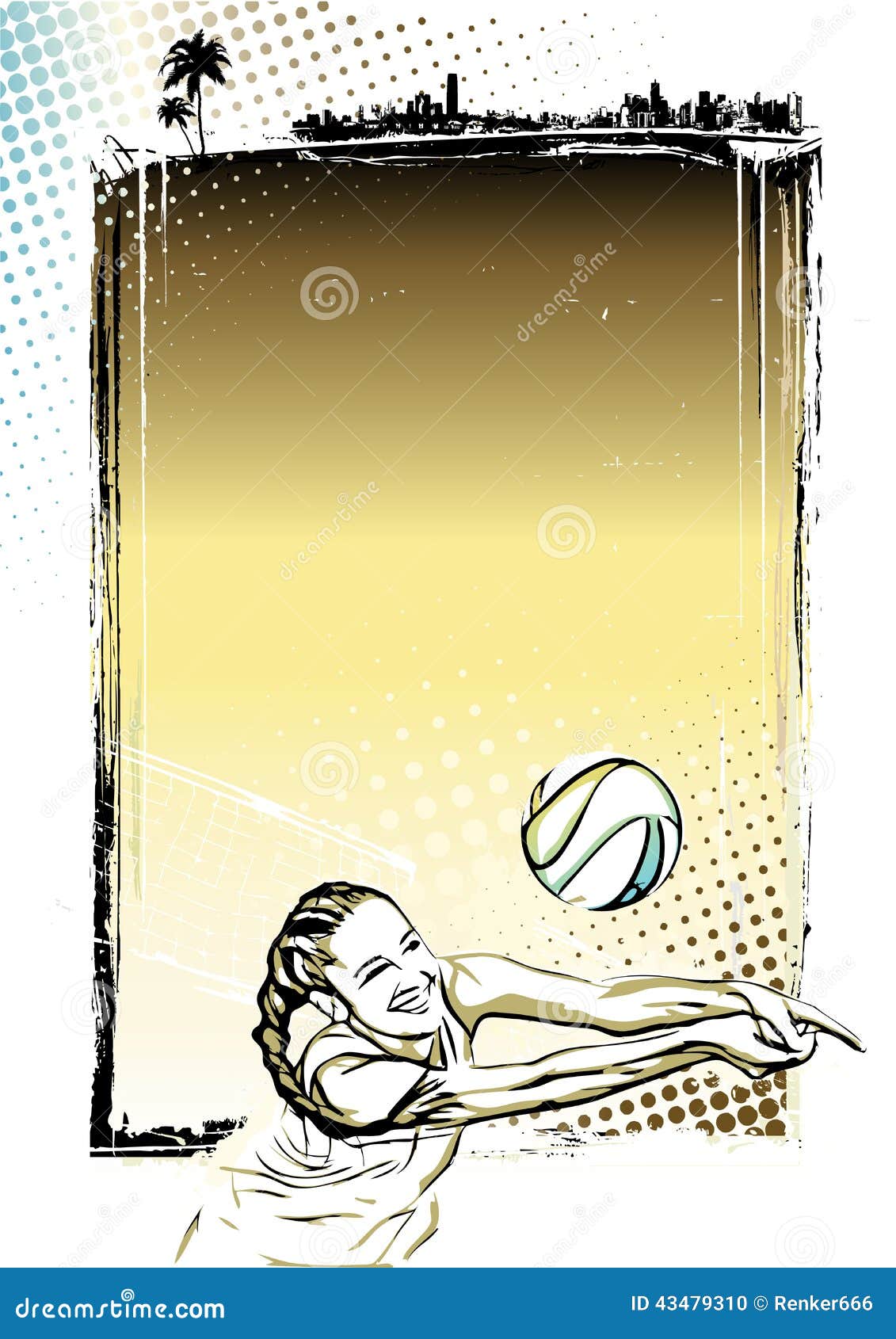 Beach Volleyball Poster Background Stock Vector - Illustration of play,  brushed: 43479310