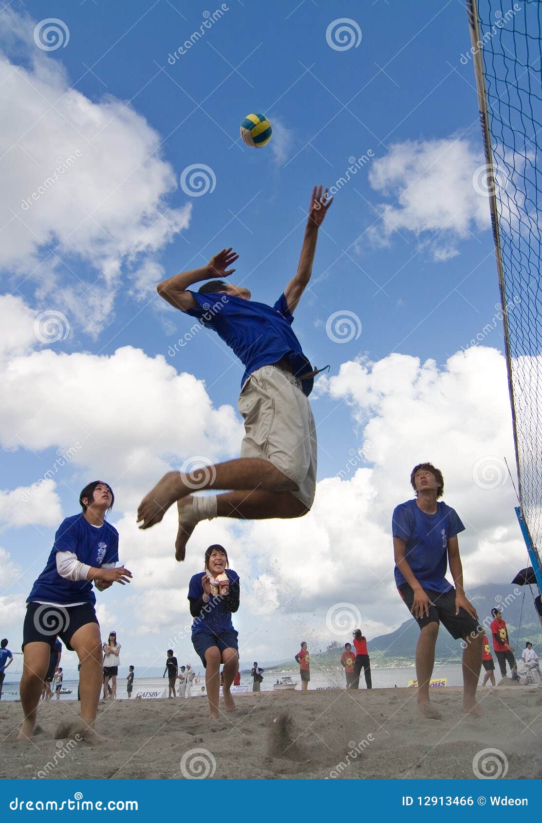 Beach Volleyball Spike Editorial Photo Image 12913466