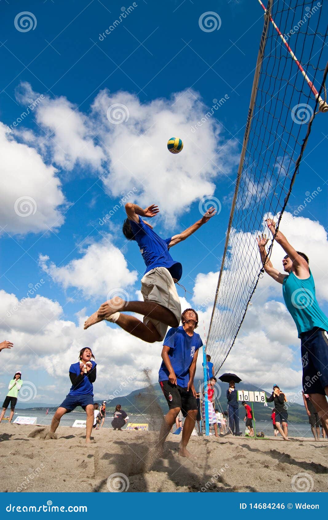 Beach Volleyball spike editorial photo. Image of raised 14684246