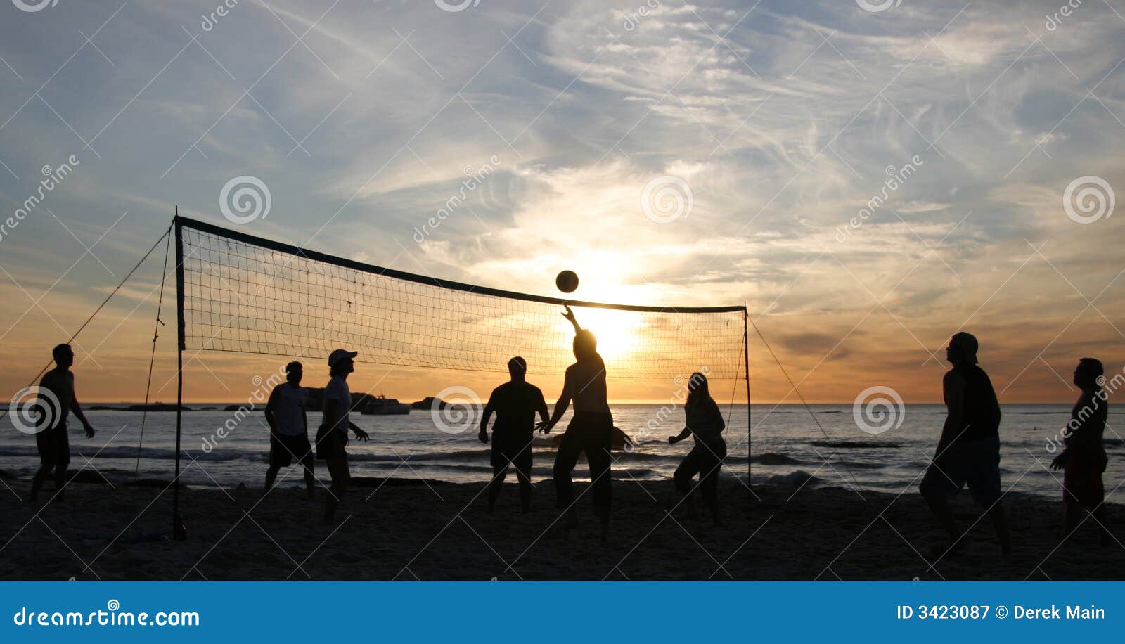 Beach volleyball sunset 3 stock image. Image of volleyball 3423087